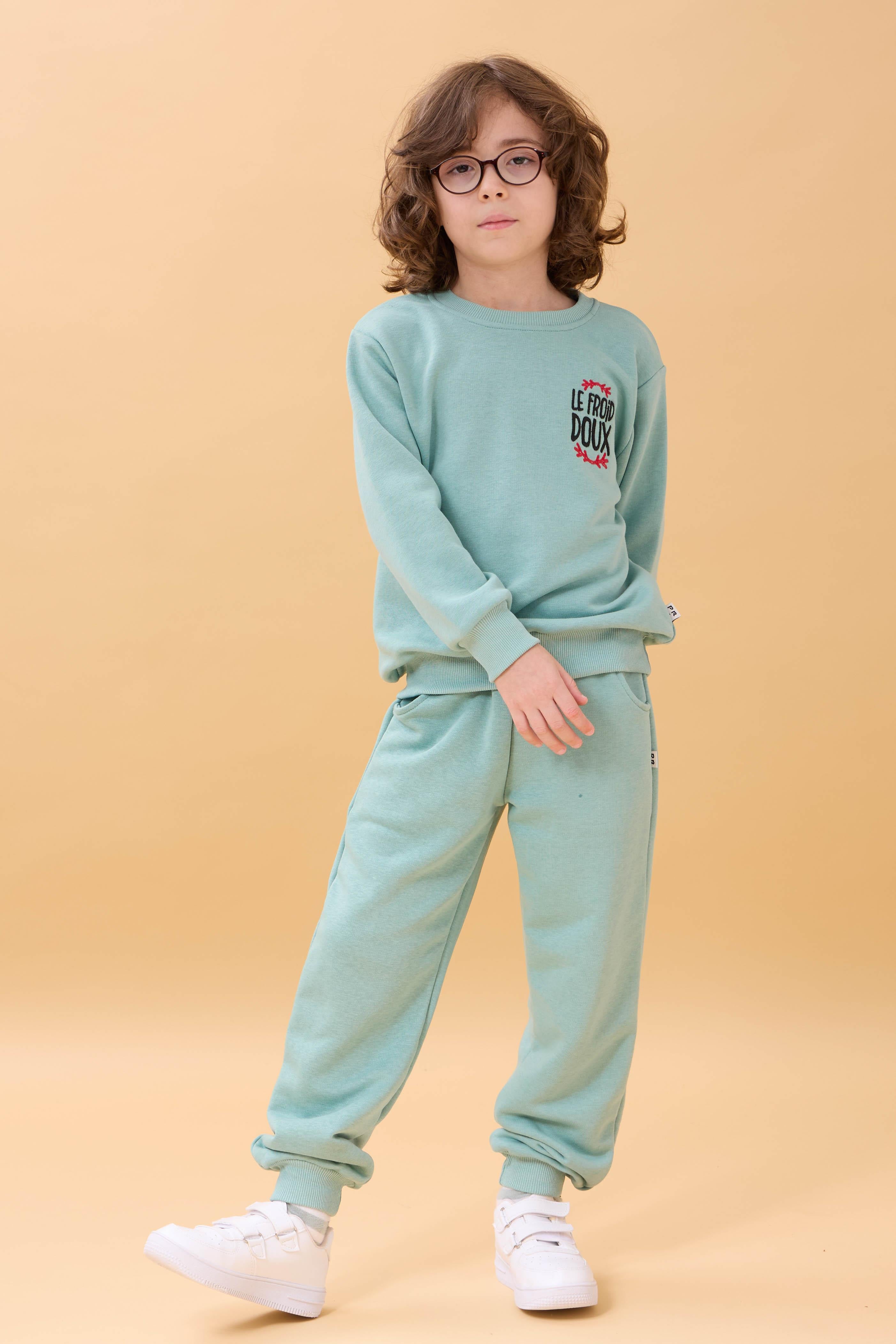 Erkek Çocuk Nakış Baskı Detaylı Mevsimlik İkili Takım