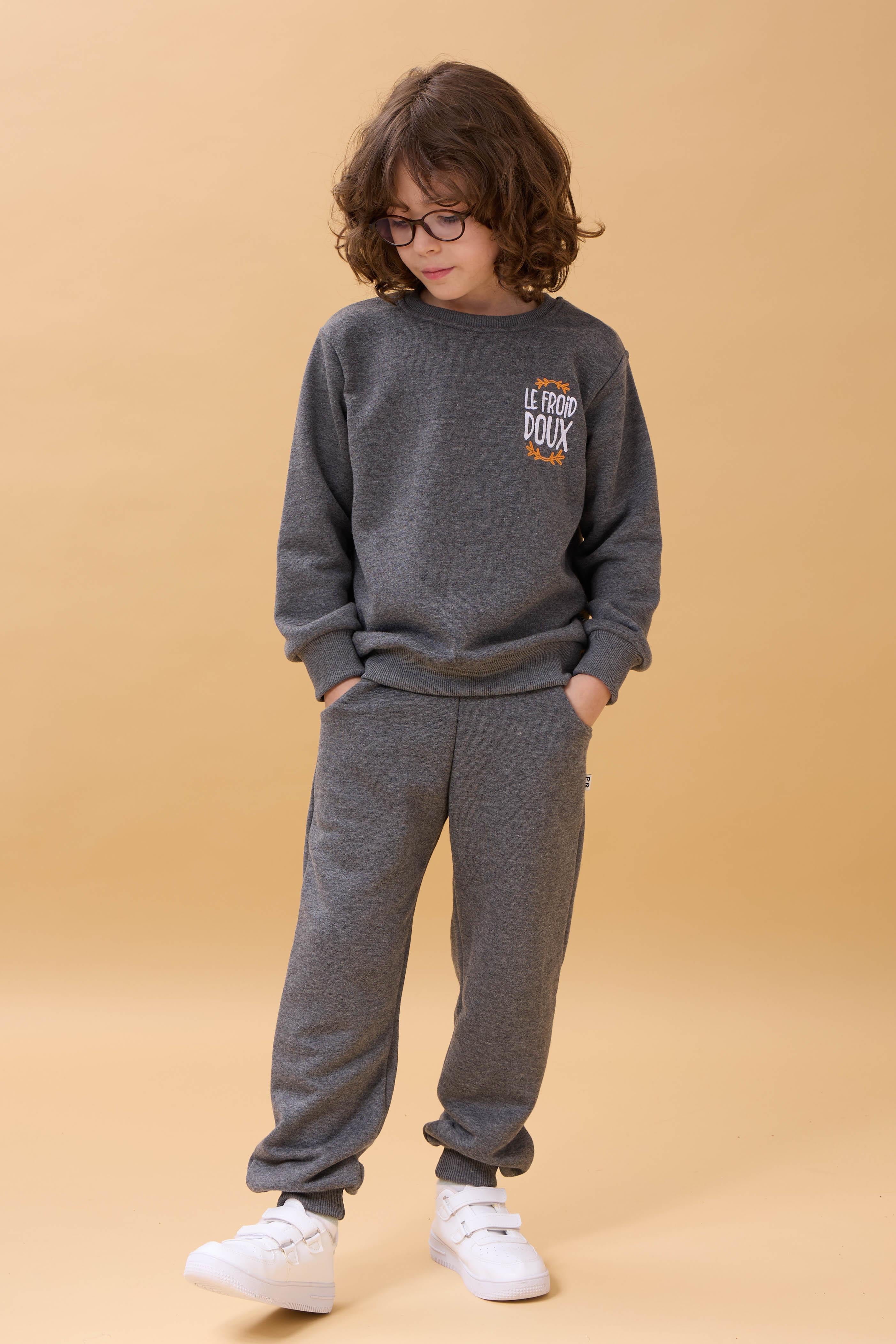 Erkek Çocuk Nakış Baskı Detaylı Mevsimlik İkili Takım