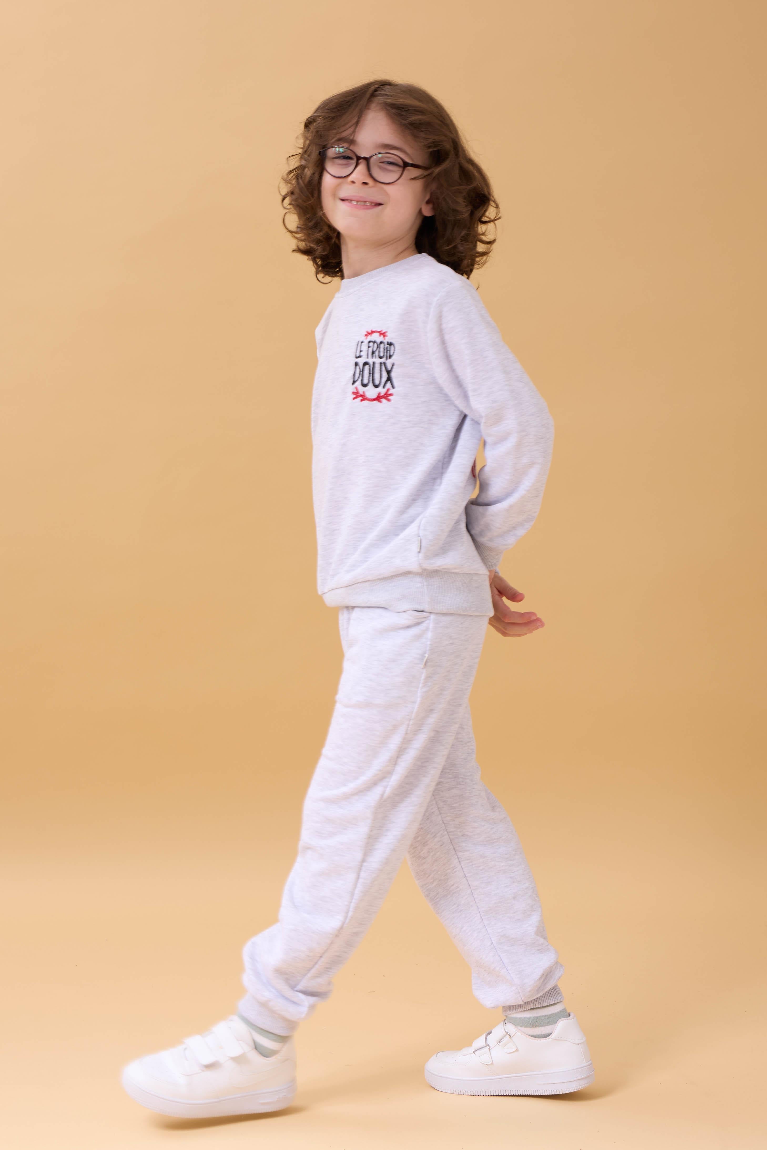 Erkek Çocuk Nakış Baskı Detaylı Mevsimlik İkili Takım