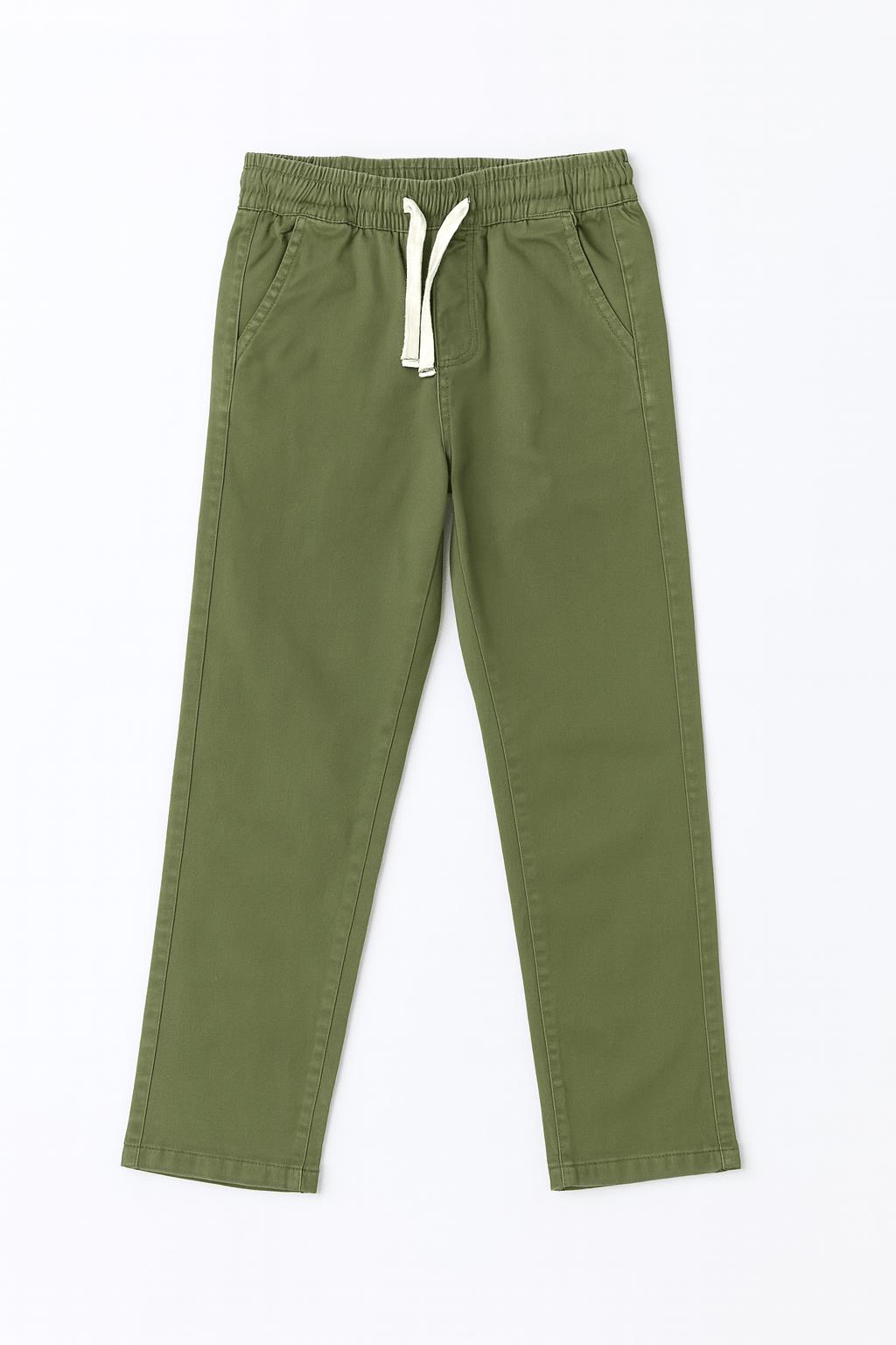 Erkek Çocuk Pamuklu Gabardin Jogger Pantolon Haki