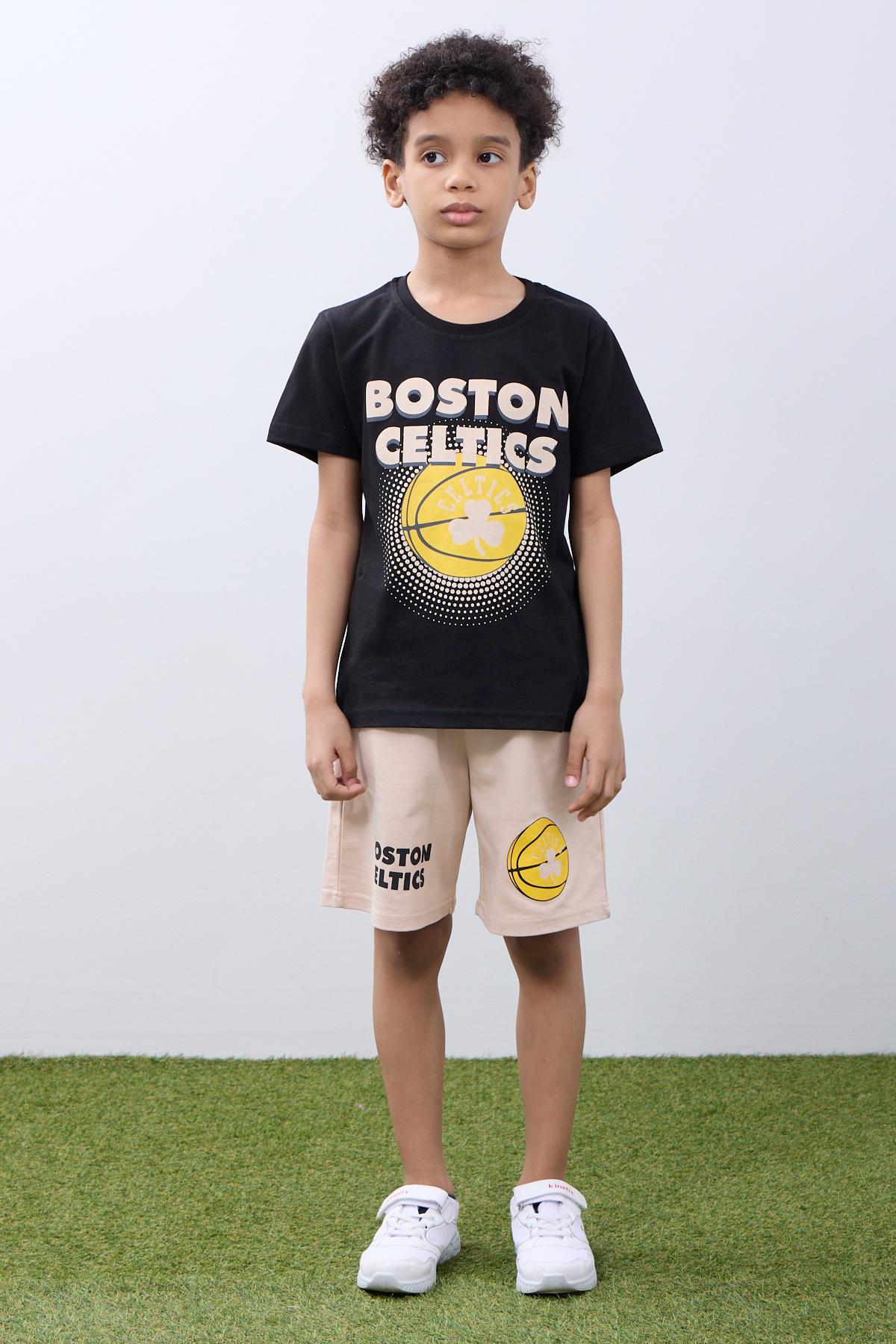 Erkek Çocuk Basketbol Baskılı Şortlu Takım