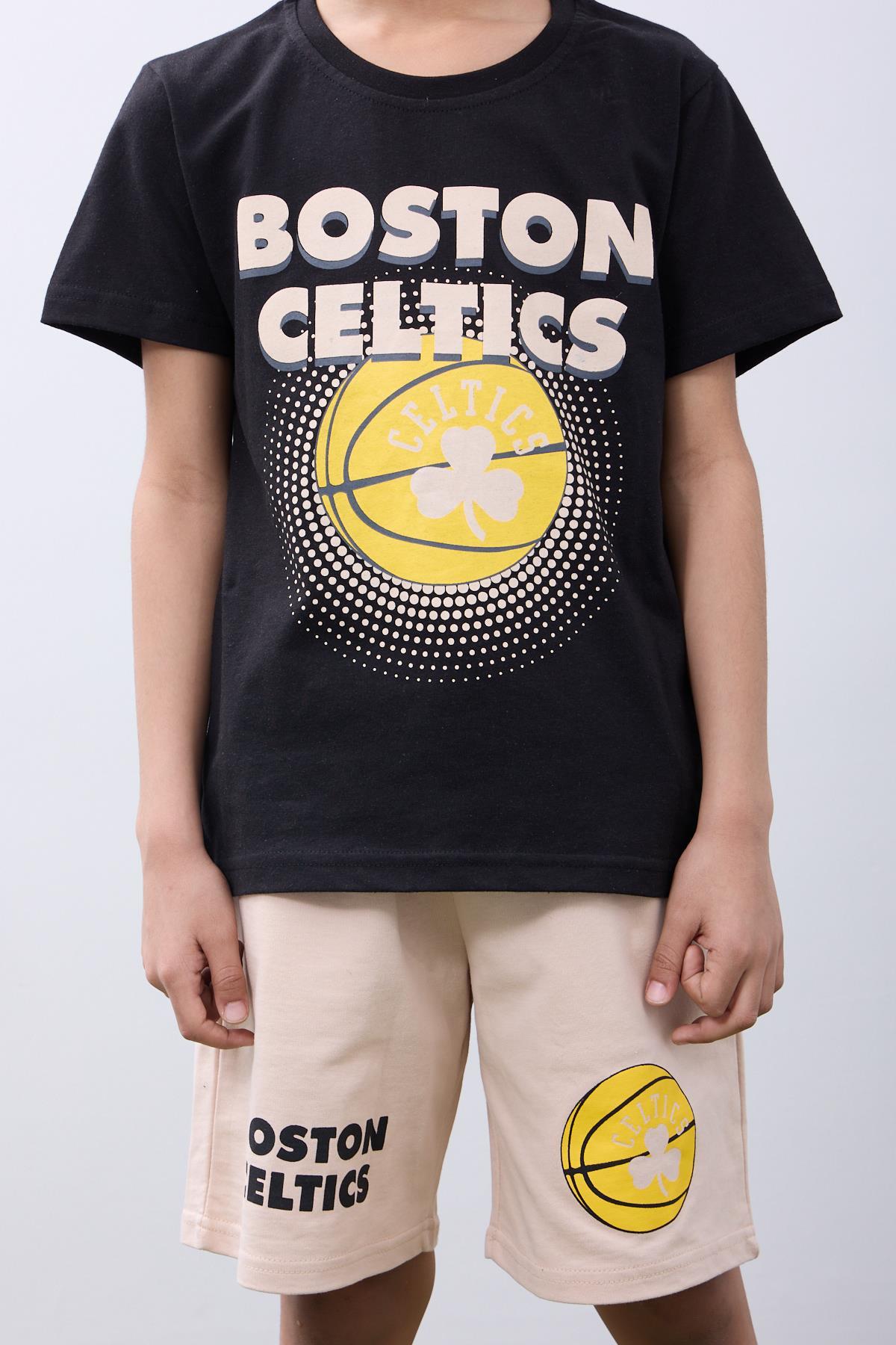 Erkek Çocuk Basketbol Baskılı Şortlu Takım