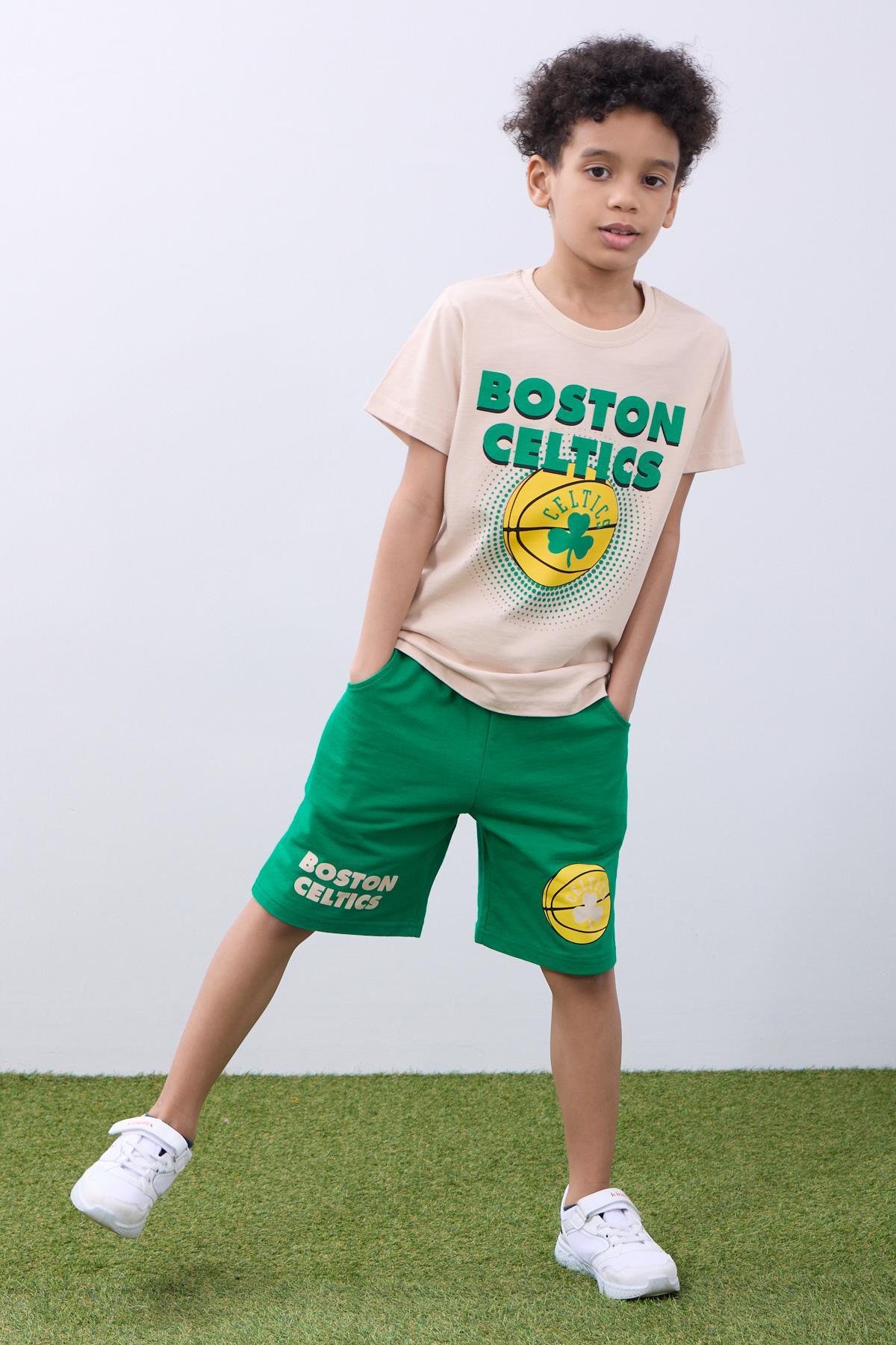 Erkek Çocuk Basketbol Baskılı Şortlu Takım