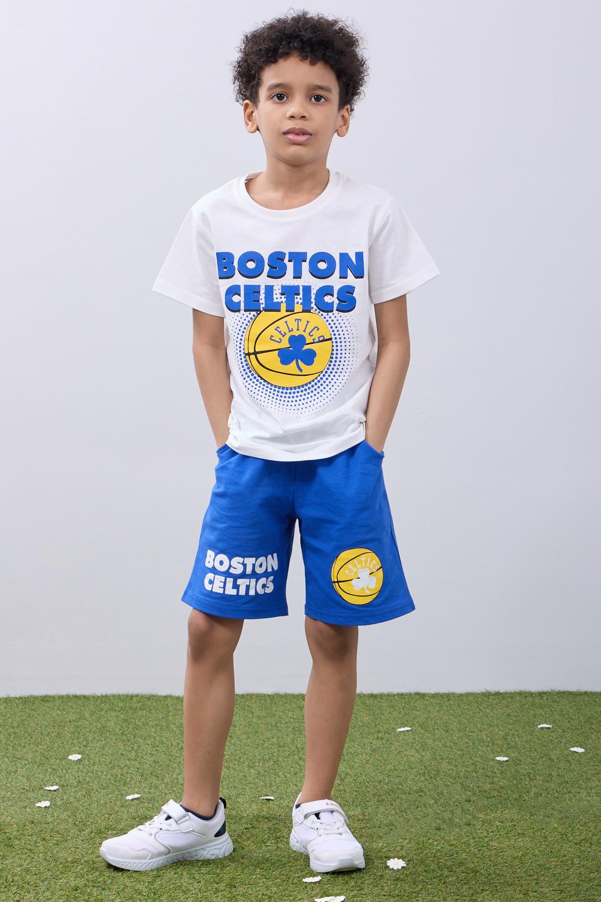Erkek Çocuk Basketbol Baskılı Şortlu Takım