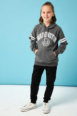 Washington Printed Hooded Boy Sweatshirt Anthracite