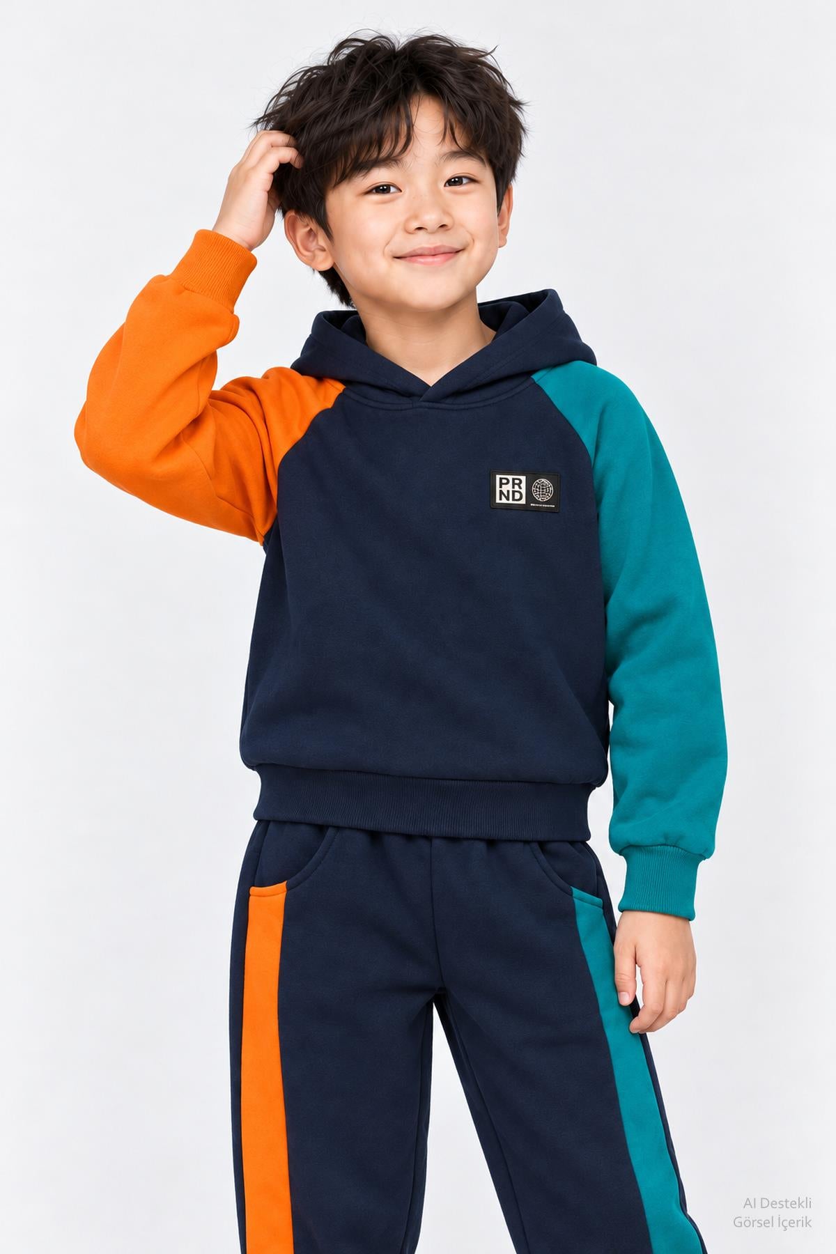 Erkek Çocuk Reglan Kol Garnili Kışlık Eşofman Takımı