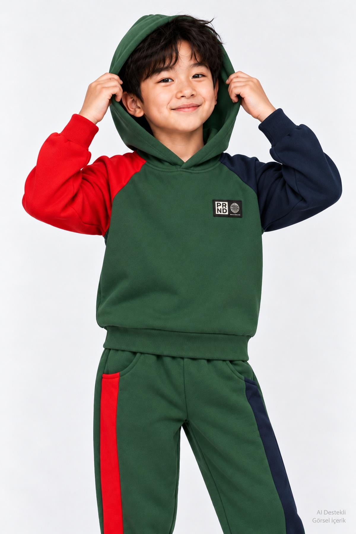 Erkek Çocuk Reglan Kol Garnili Kışlık Eşofman Takımı