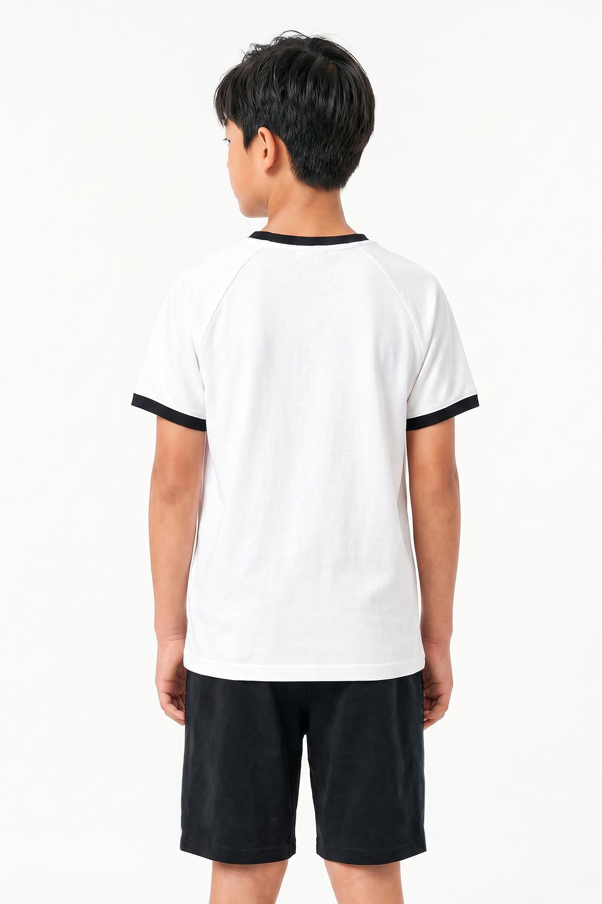 Erkek Çocuk Reglan Kol Baskılı Şortlu Takım
