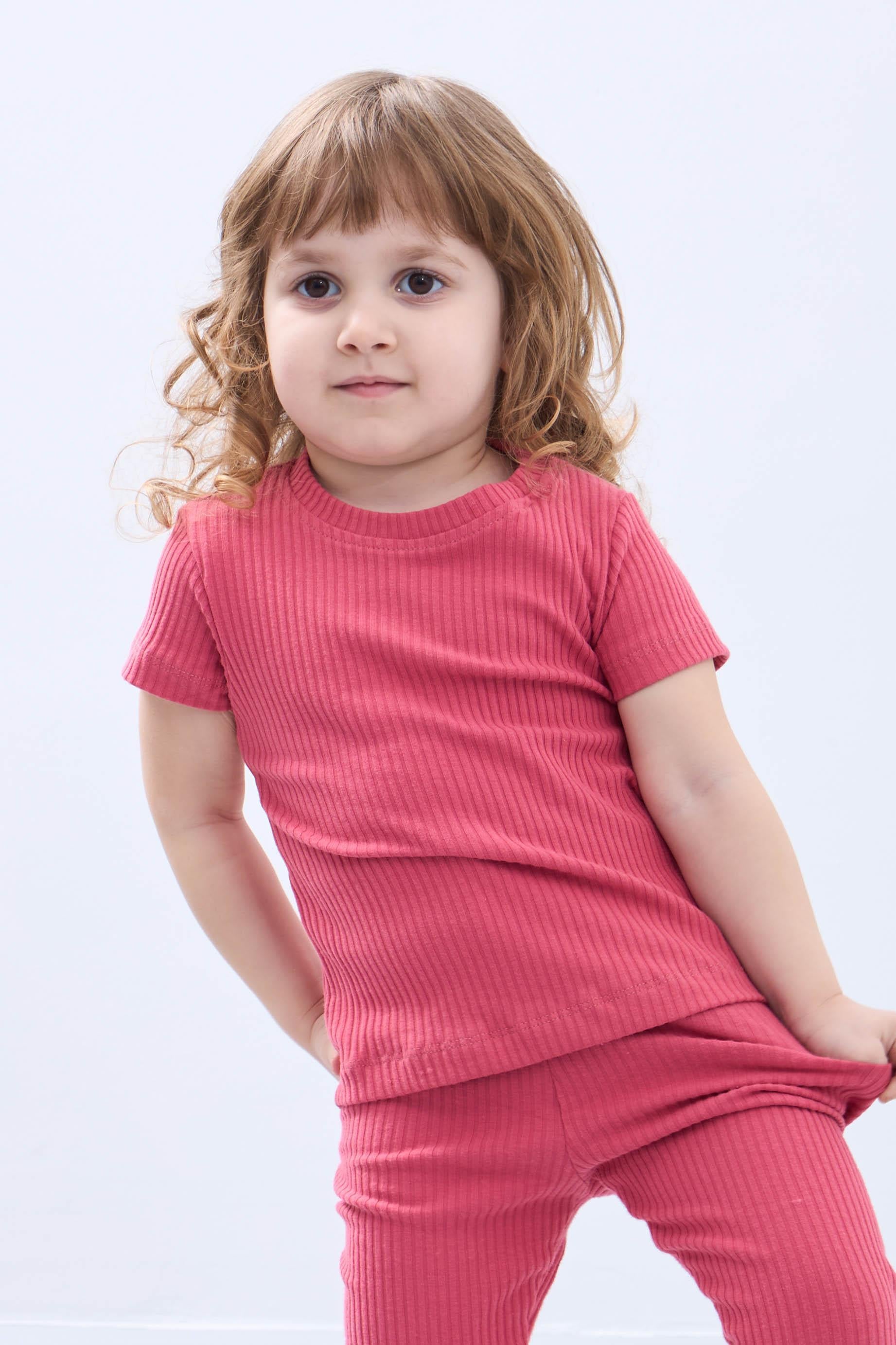 Fırfır Detaylı Pamuklu Üçlü Kız Çocuk Takımı