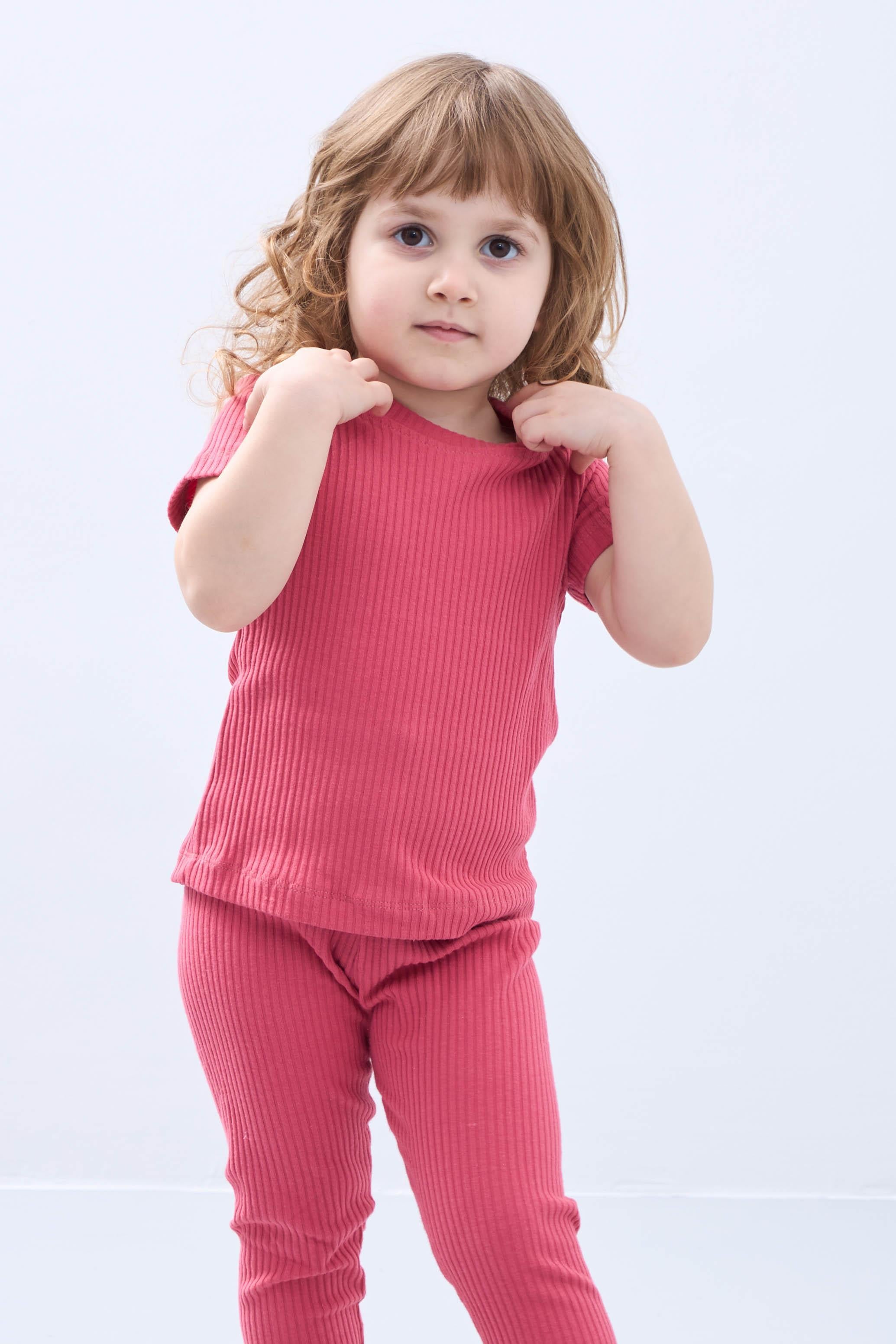 Fırfır Detaylı Pamuklu Üçlü Kız Çocuk Takımı