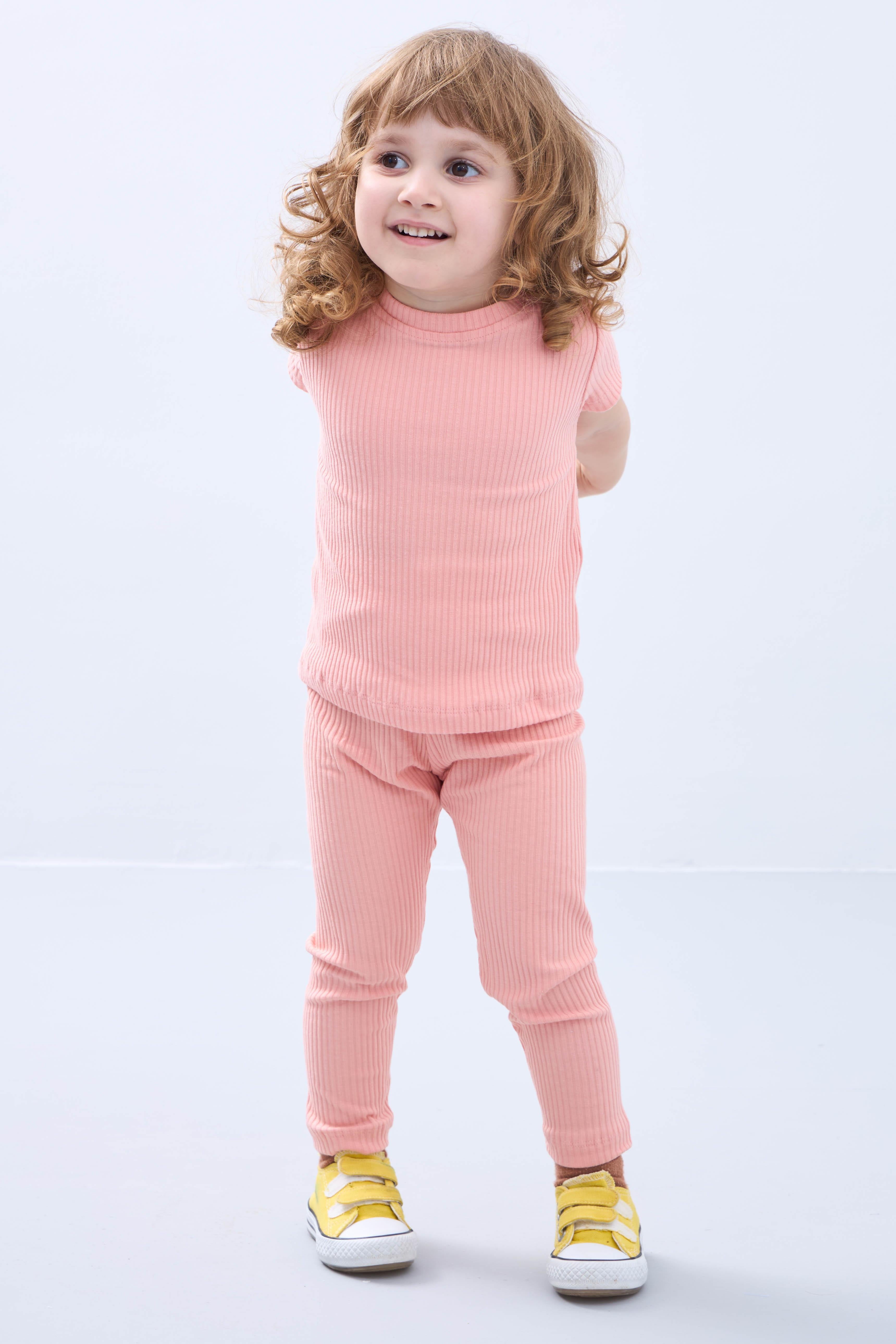 Fırfır Detaylı Pamuklu Üçlü Kız Çocuk Takımı