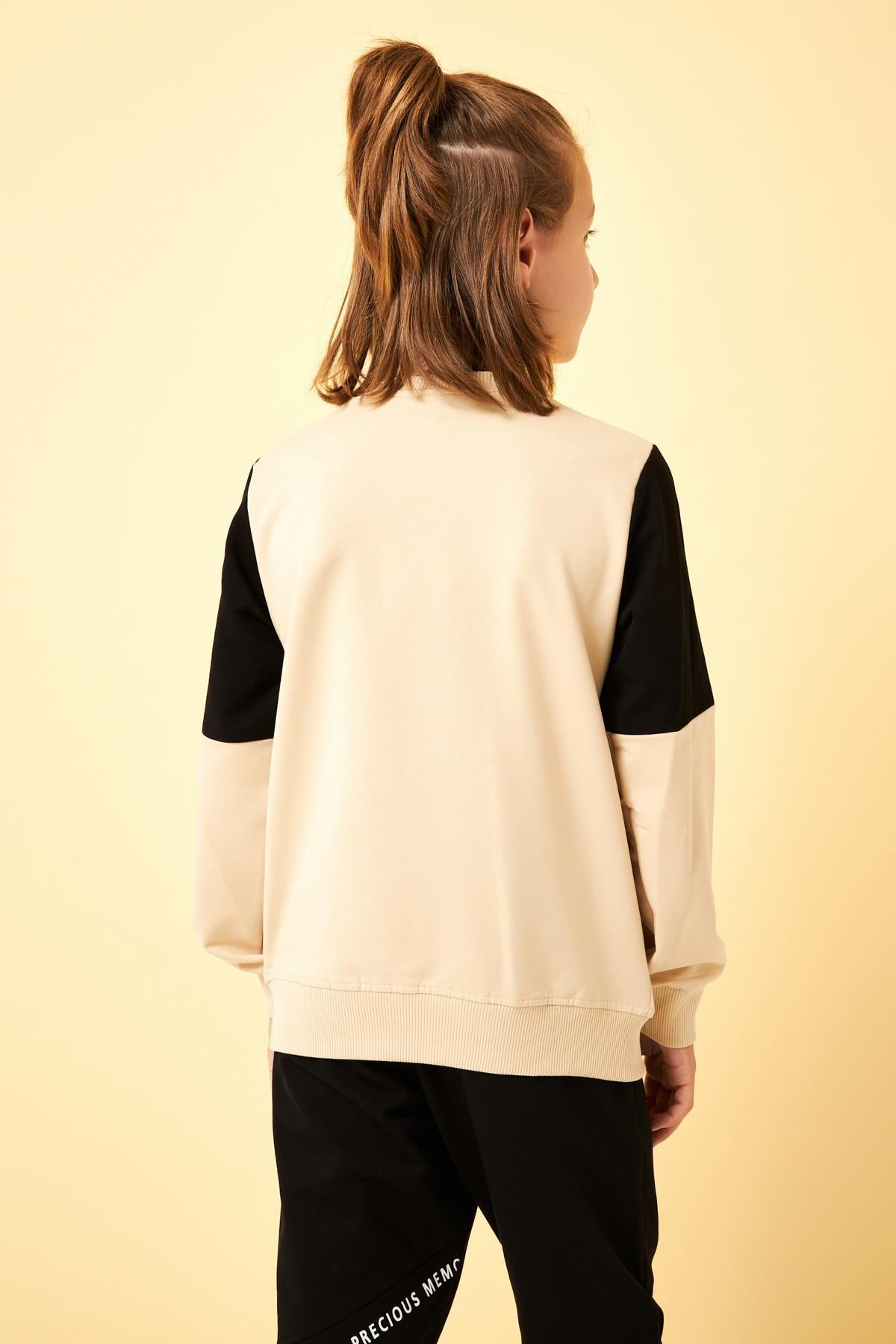 Garnili Ara Biyeli Erkek Çocuk Sweatshirt