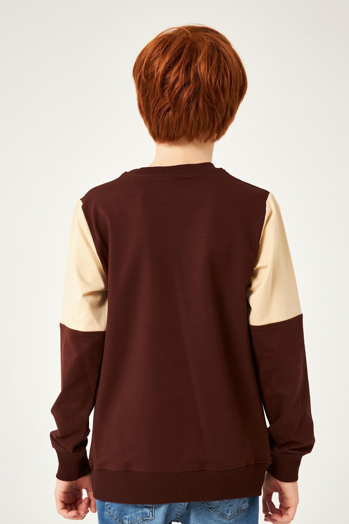 Garnili Ara Biyeli Erkek Çocuk Sweatshirt