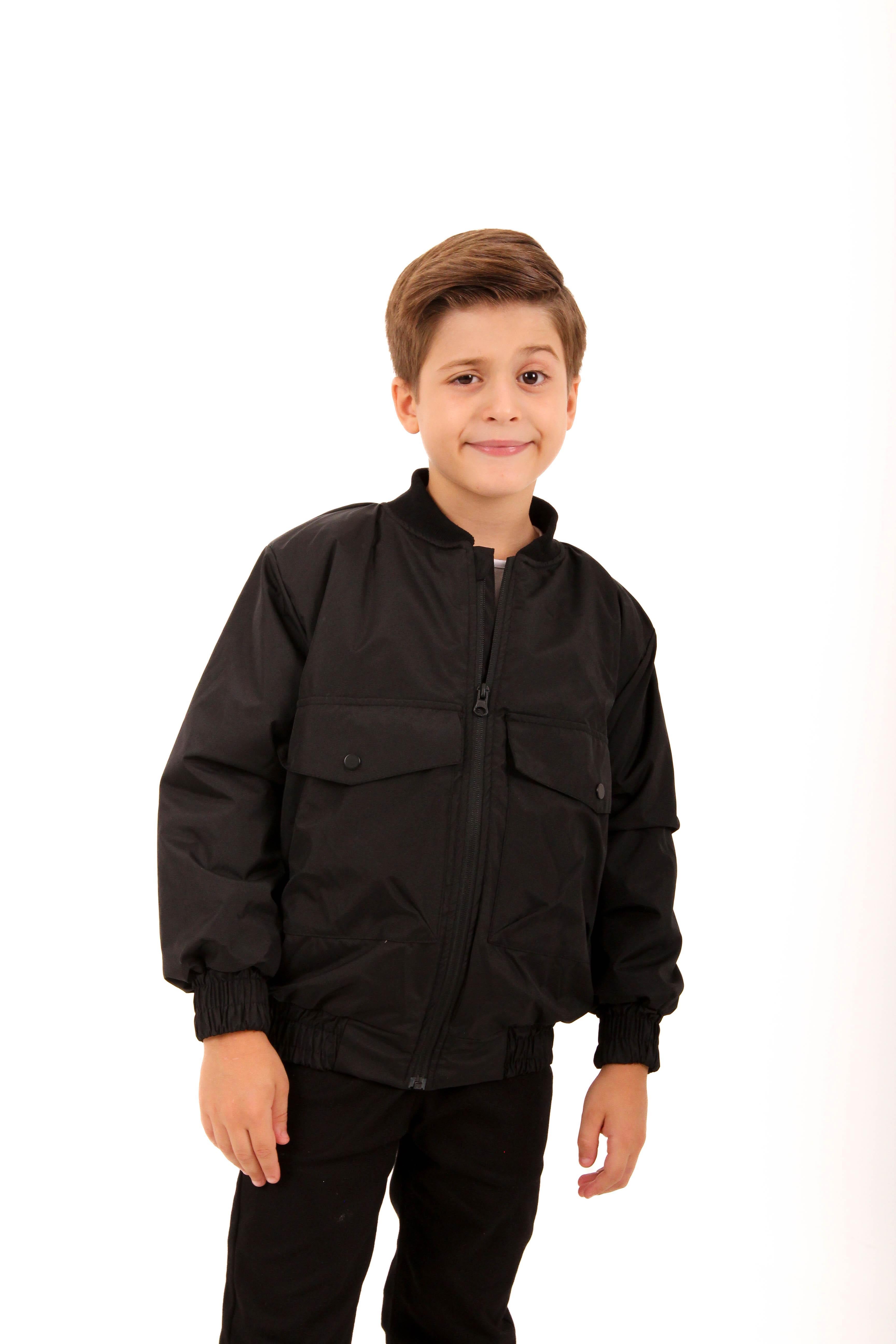 Geniş Cep Detaylı Erkek Çocuk Bomber Ceket
