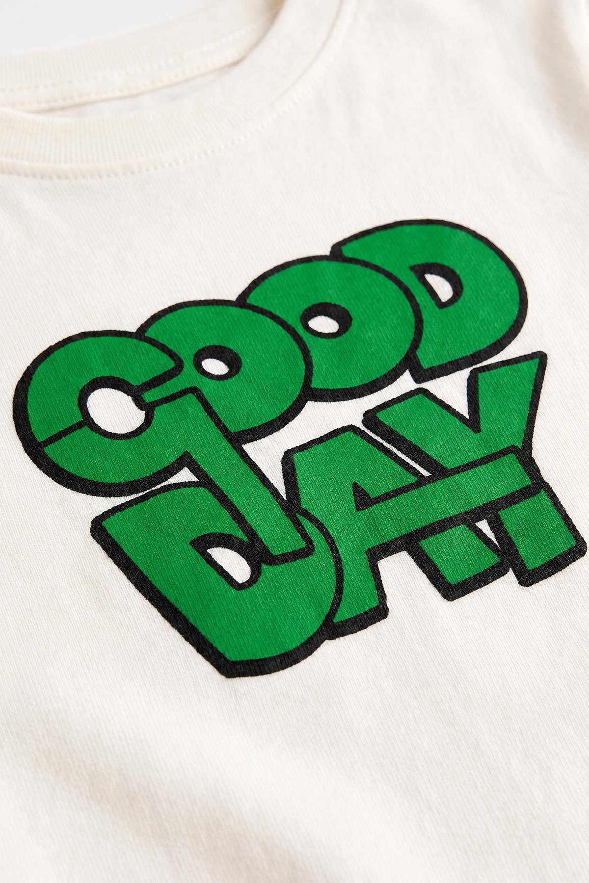 Erkek Çocuk Good Day Baskılı %100 Pamuk Şortlu Takım