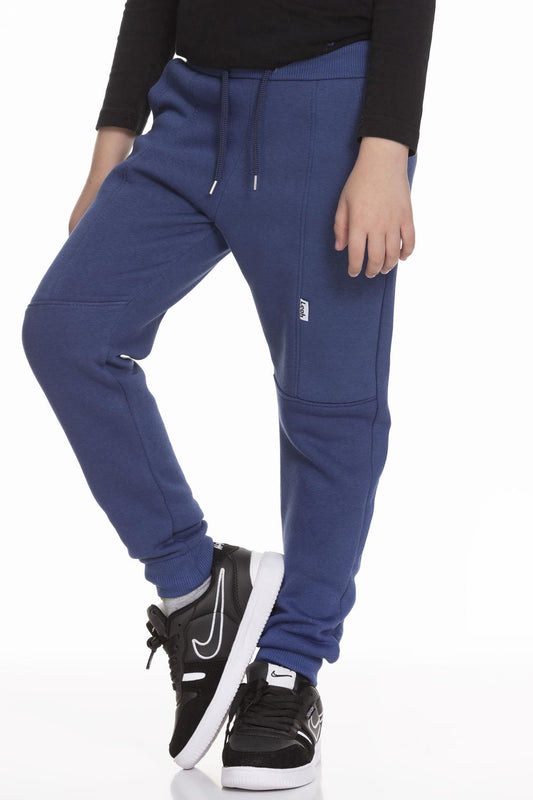 Kalın Jogger Cepli Unisex Çocuk Eşofman Altı İndigo