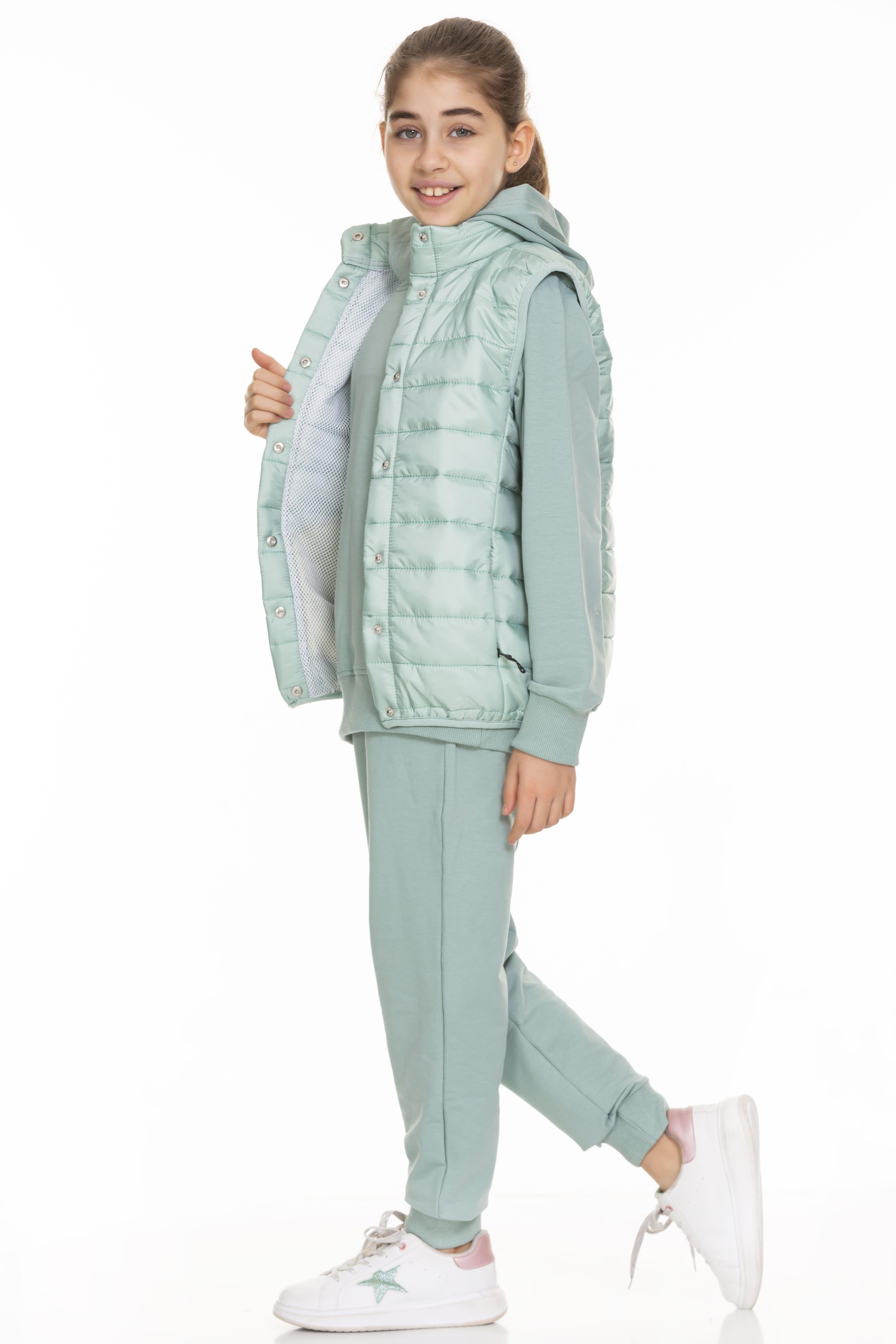 Kapitone Yelekli Kapüşonlu Üçlü Unisex Takım