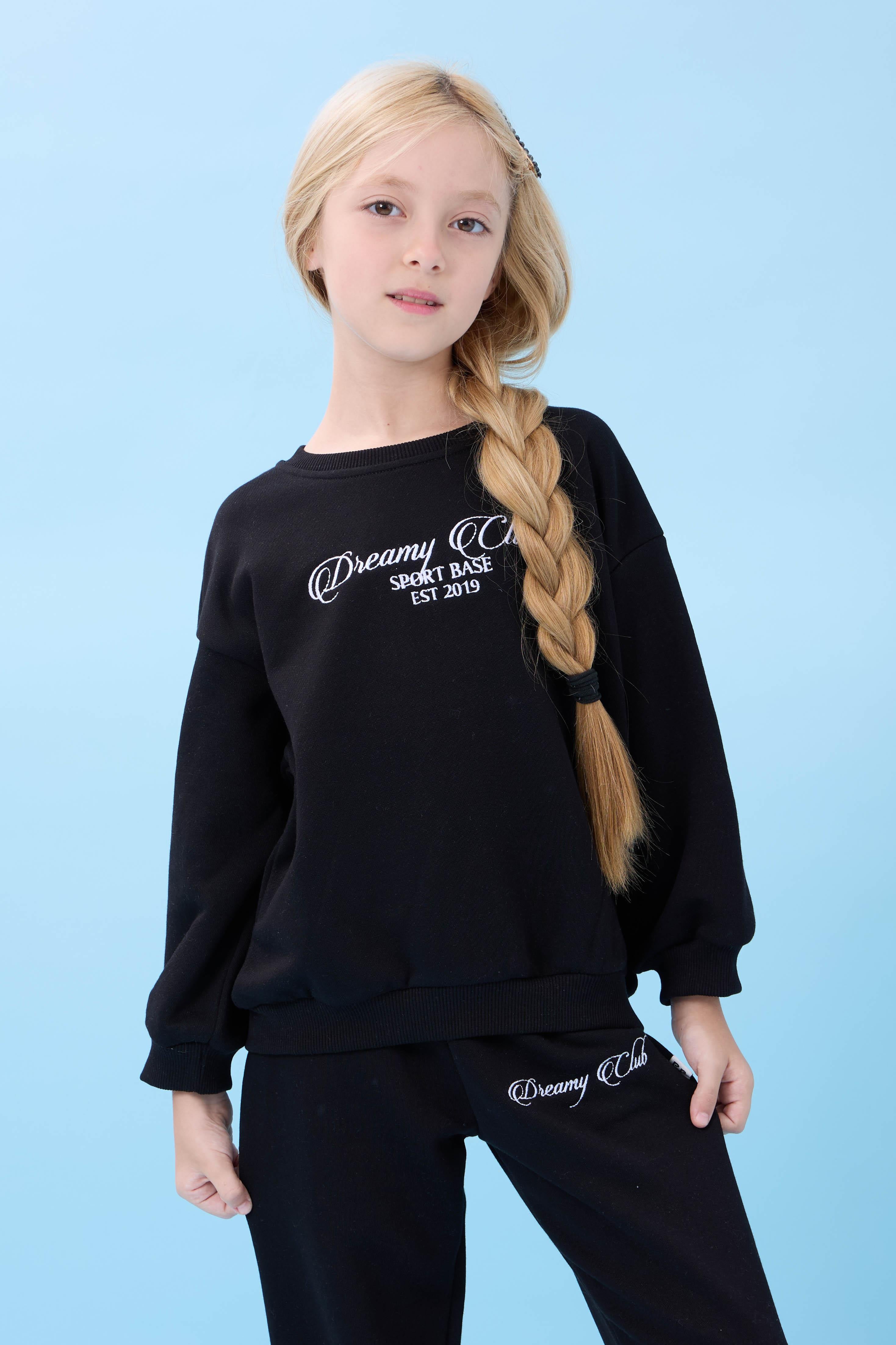 Kız Çocuk Dreamy Nakışlı Bisiklet Yaka Mevsimlik Alt Üst Takım