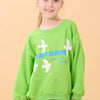 Kız Çocuk Oversize Santorini Baskılı Mevsimlik Sweatshirt