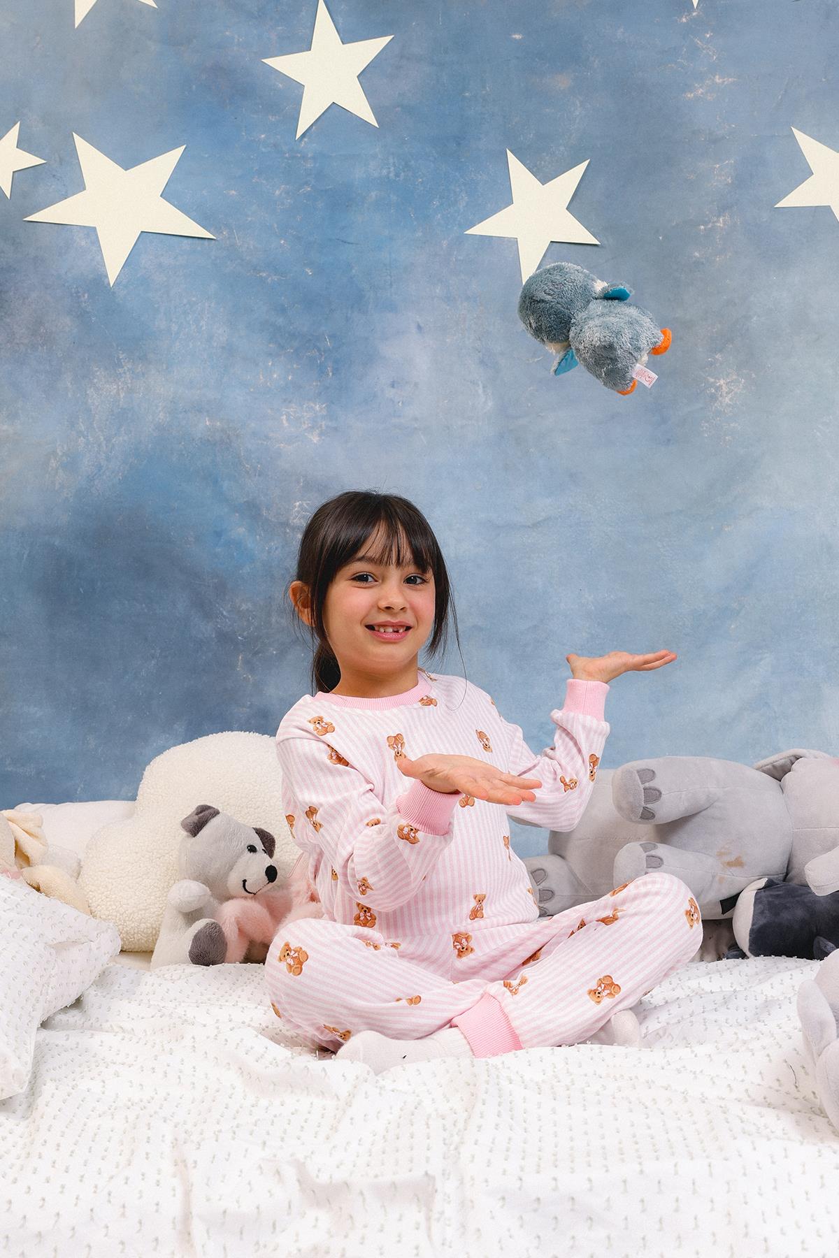 Kız Çocuk %100 Pamuk Pijama Takımı