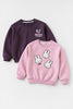 Kız Çocuk 2'li Tavşan Nakışlı Kışlık Sweatshirt Seti