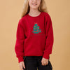 Kız Çocuk Bisiklet Yaka Nakış Detaylı Kışlık Sweatshirt