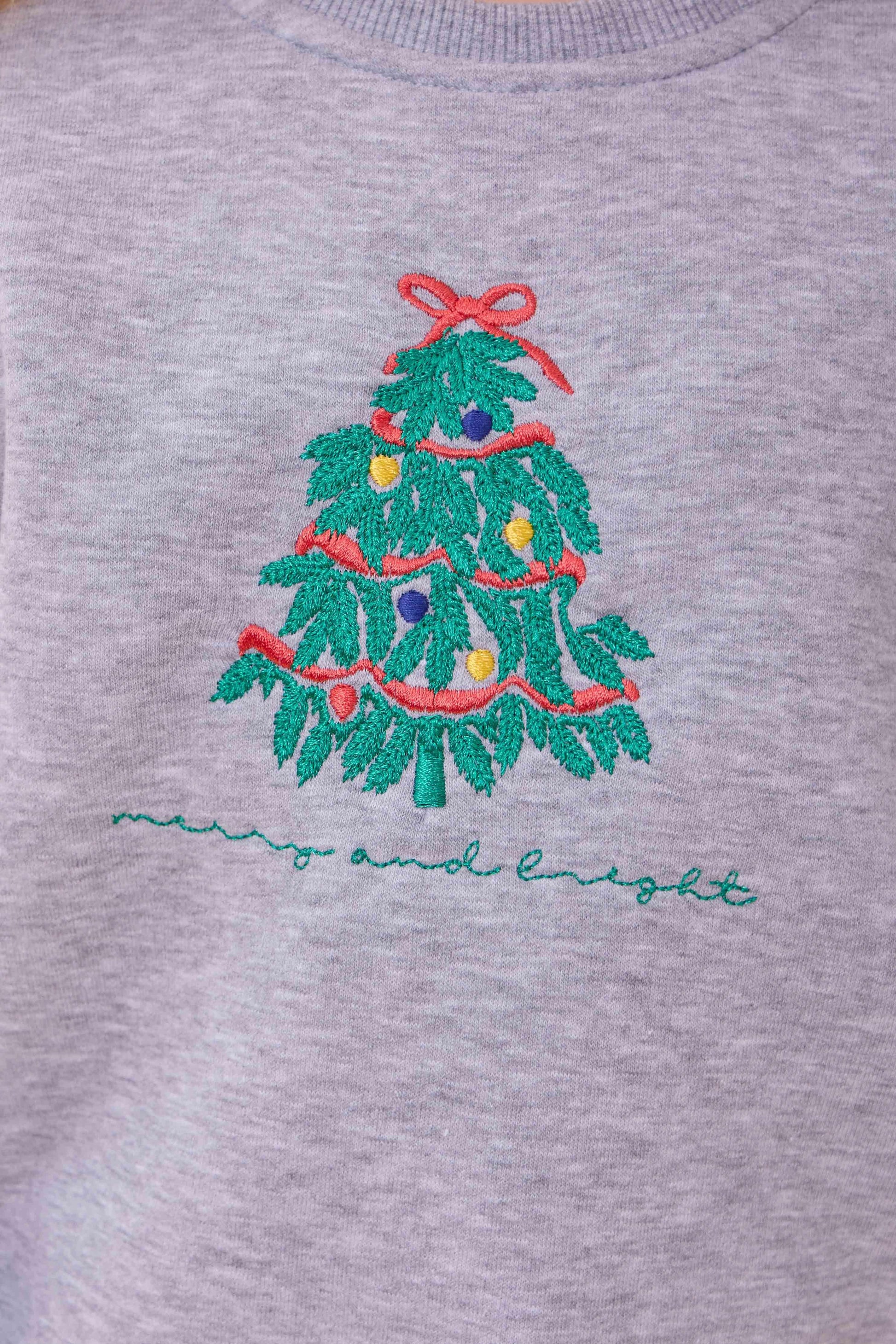 Kız Çocuk Bisiklet Yaka Nakış Detaylı Kışlık Sweatshirt