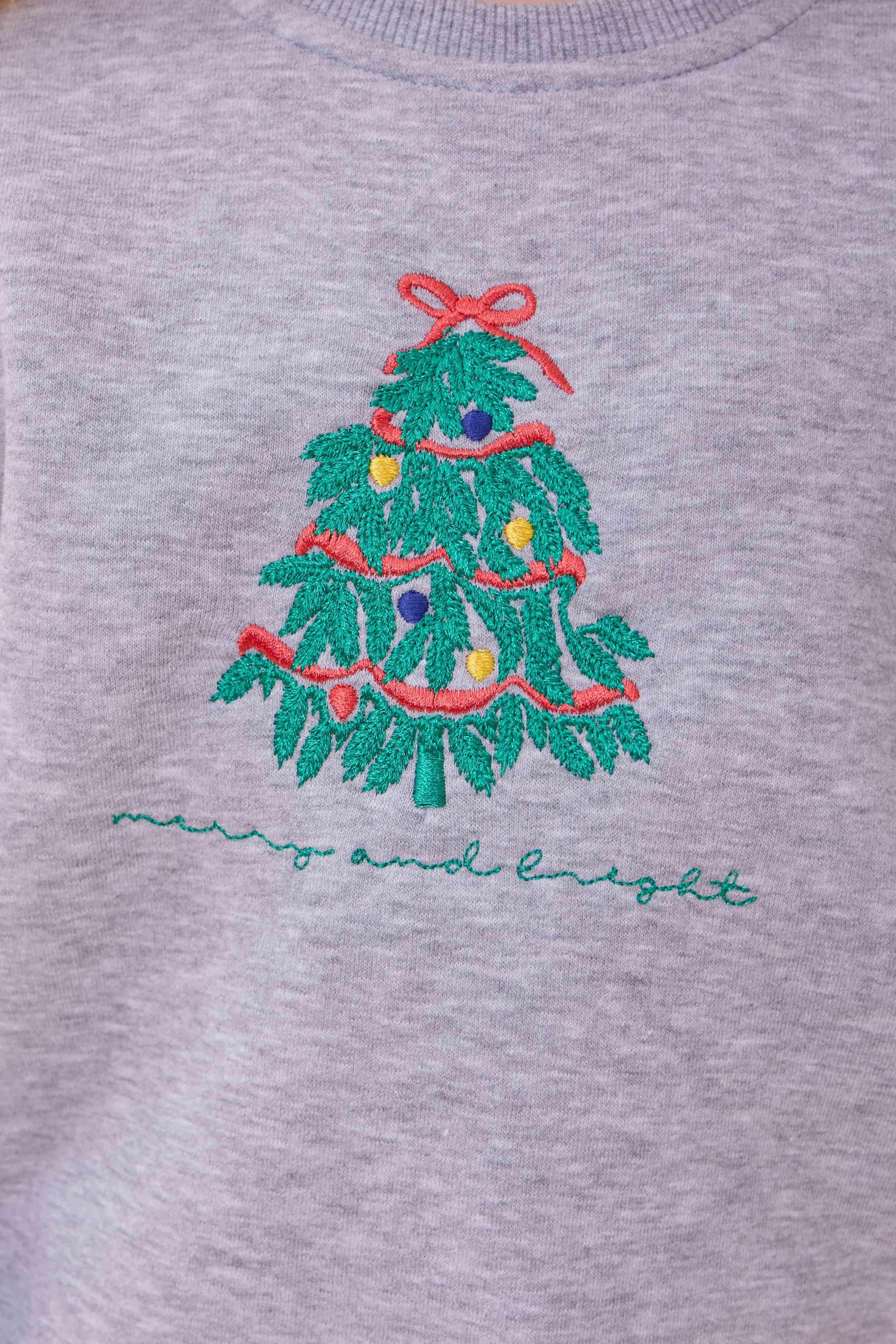 Kız Çocuk Bisiklet Yaka Nakış Detaylı Kışlık Sweatshirt