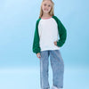 Kız Çocuk Bisiklet Yaka Renkli Basic Oversize Mevsimlik Kreş Sweatshirt