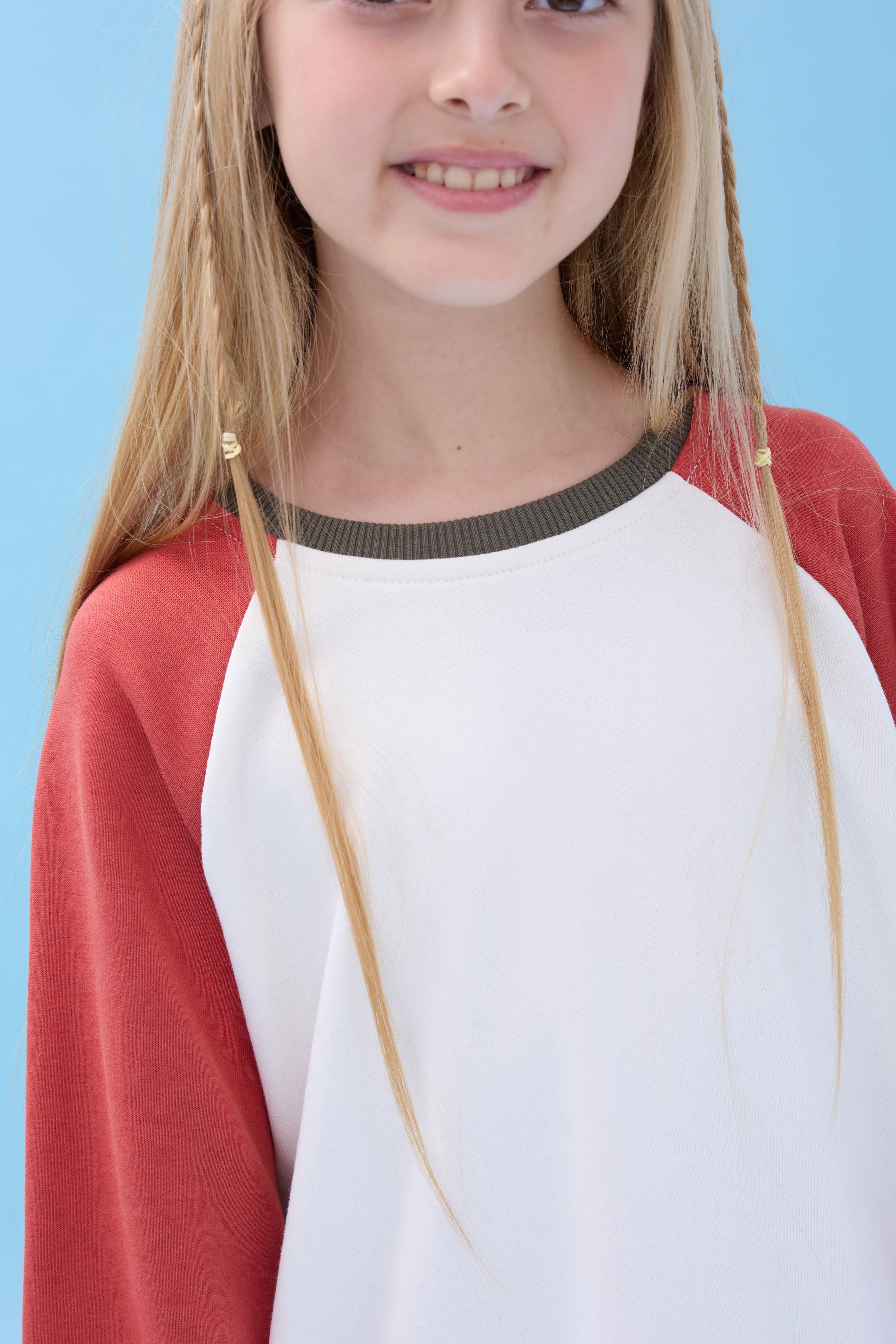 Kız Çocuk Bisiklet Yaka Renkli Basic Oversize Mevsimlik Kreş Sweatshirt