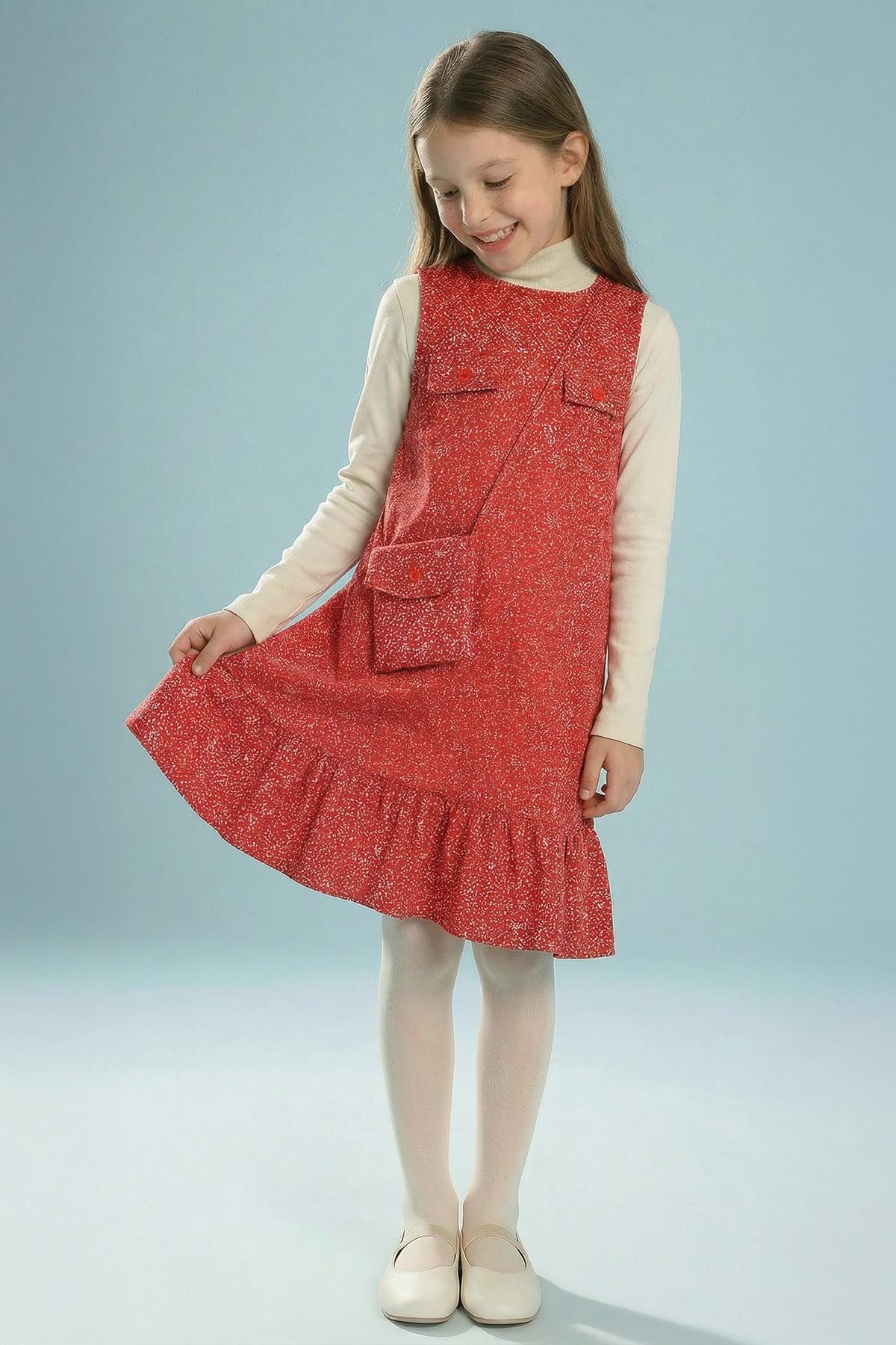 Kız Çocuk Çantalı Jile Elbise ve Badi