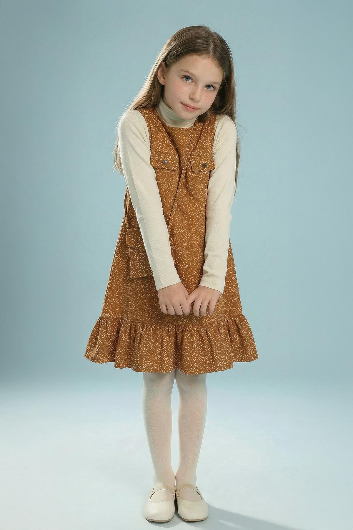 Kız Çocuk Çantalı Jile Elbise ve Badi