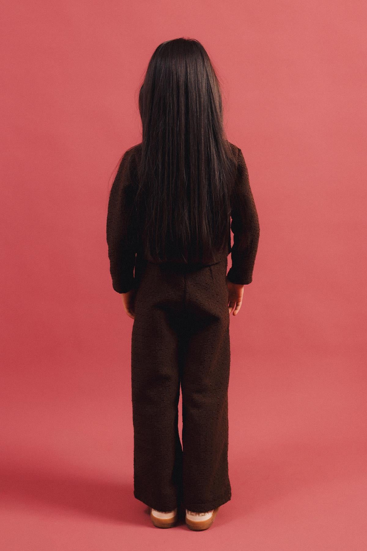 Kız Çocuk Düğmeli Ceket Pantolon 2’li Takım – Özel Gün Kombini