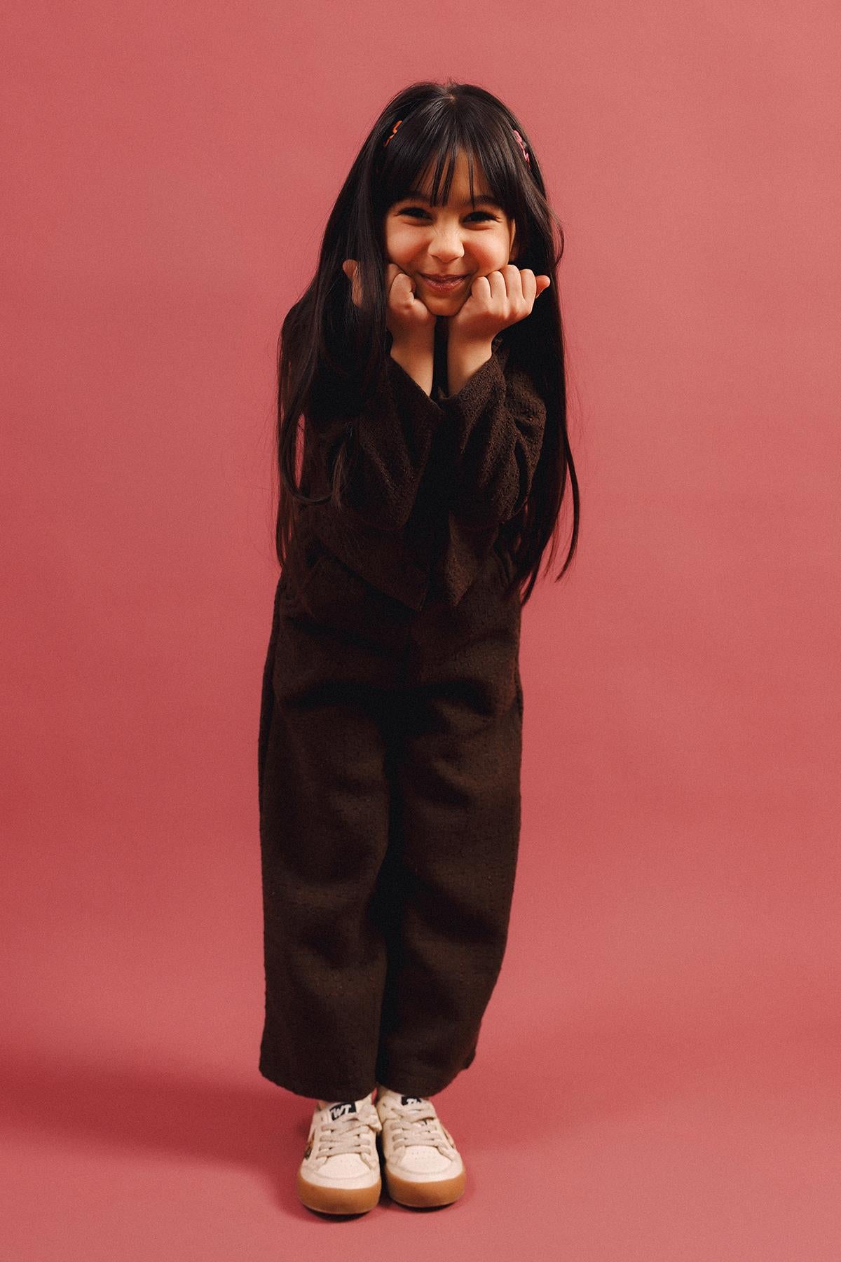 Kız Çocuk Düğmeli Ceket Pantolon 2’li Takım – Özel Gün Kombini