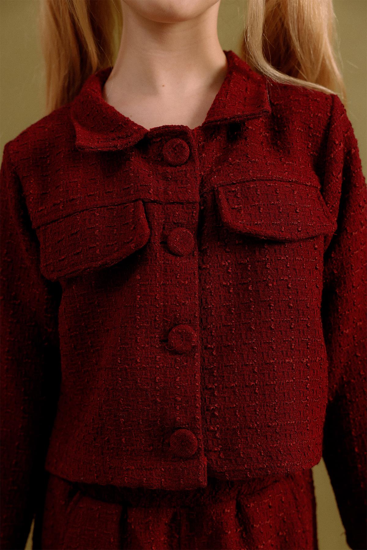 Kız Çocuk Düğmeli Ceket Pantolon 2’li Takım – Özel Gün Kombini