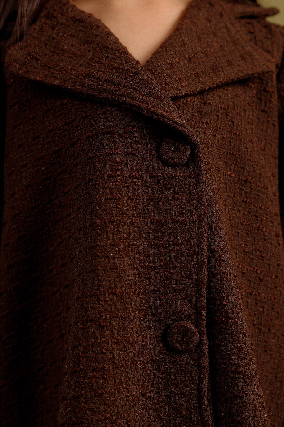 Kız Çocuk Düğmeli Kemerli Fakir Kol Trençkot Elbise – Özel Gün Kombini