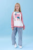Kız Çocuk Fil Baskılı Bisiklet Yaka Oversize Mevsimlik Sweatshirt