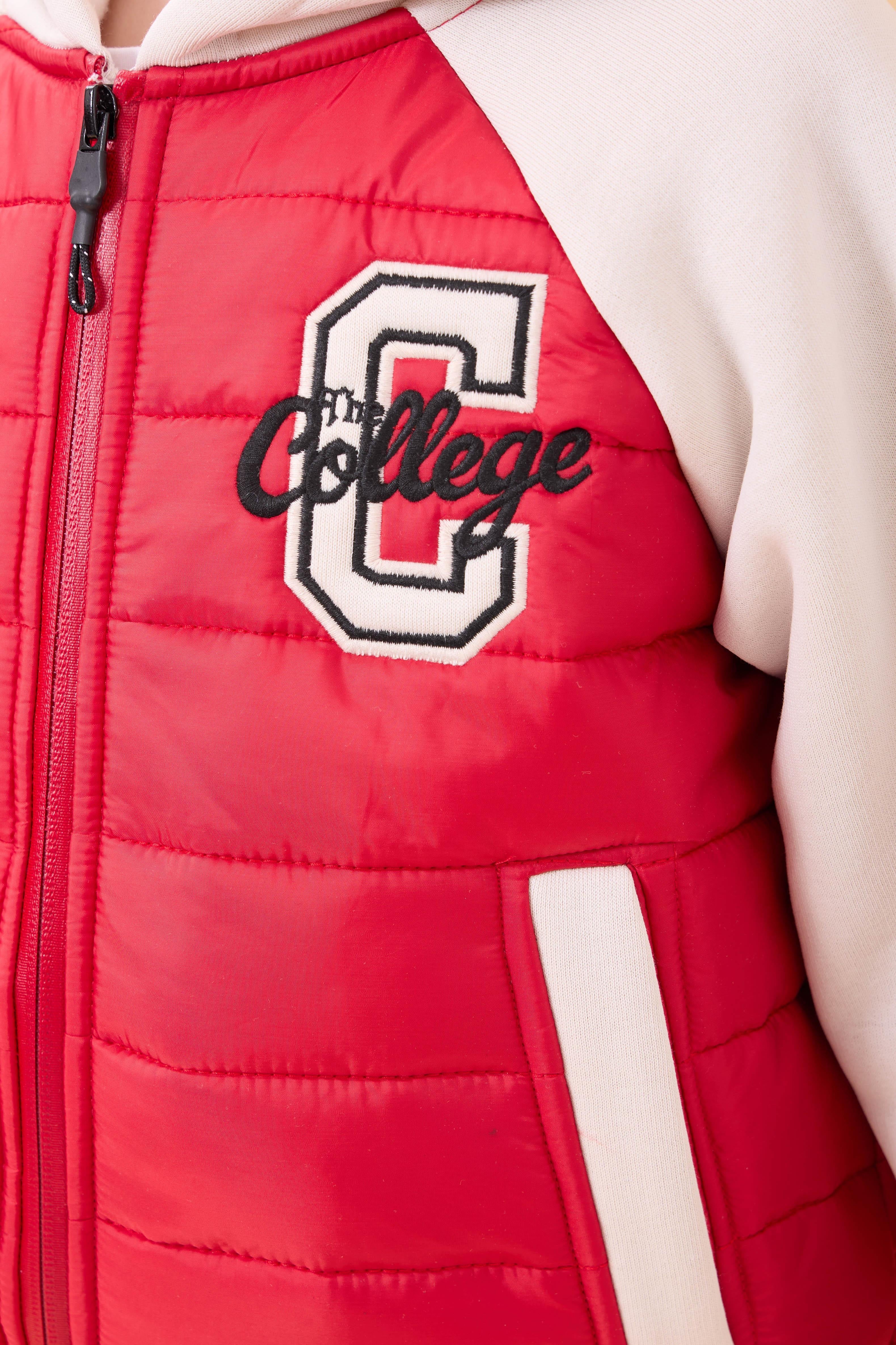 Kız Çocuk İçi Peluşlu Kapüşonlu Kapitone Kolej Ceket