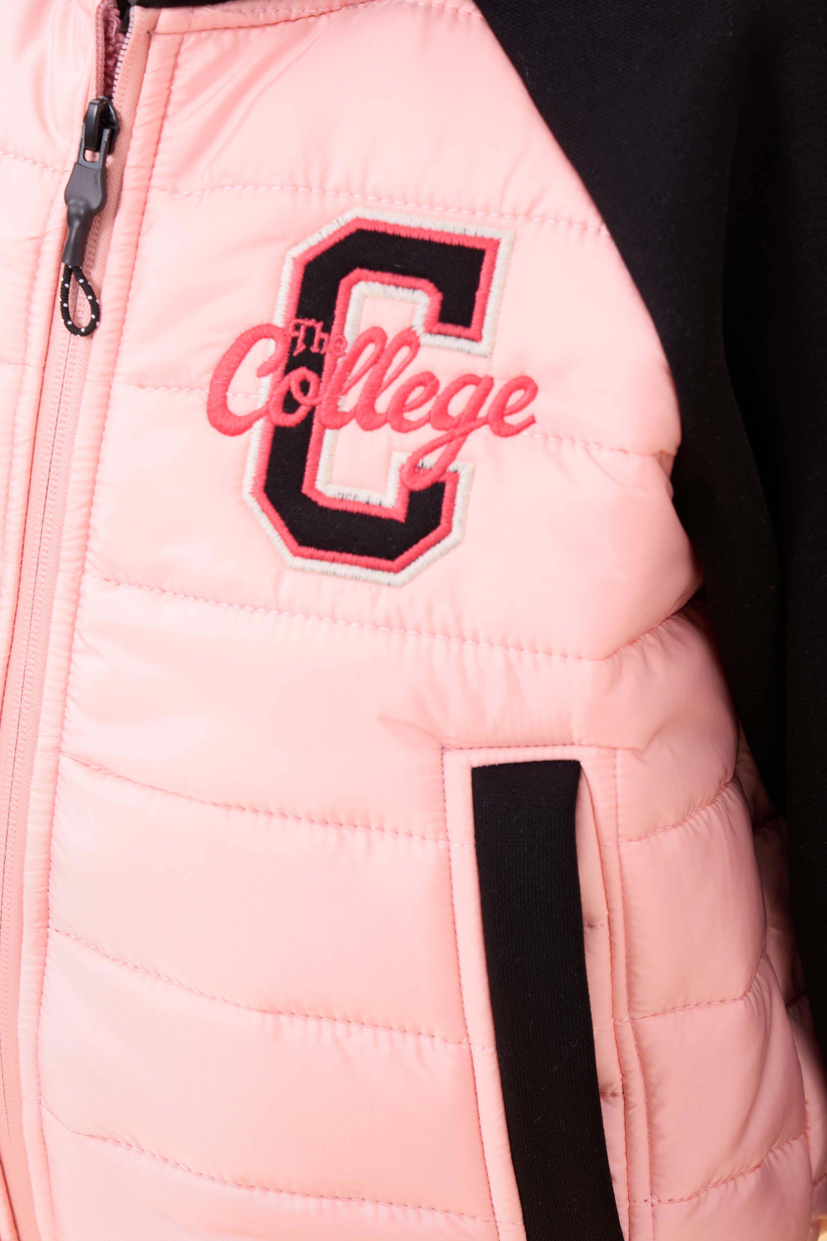 Kız Çocuk İçi Peluşlu Kapüşonlu Kapitone Kolej Ceket