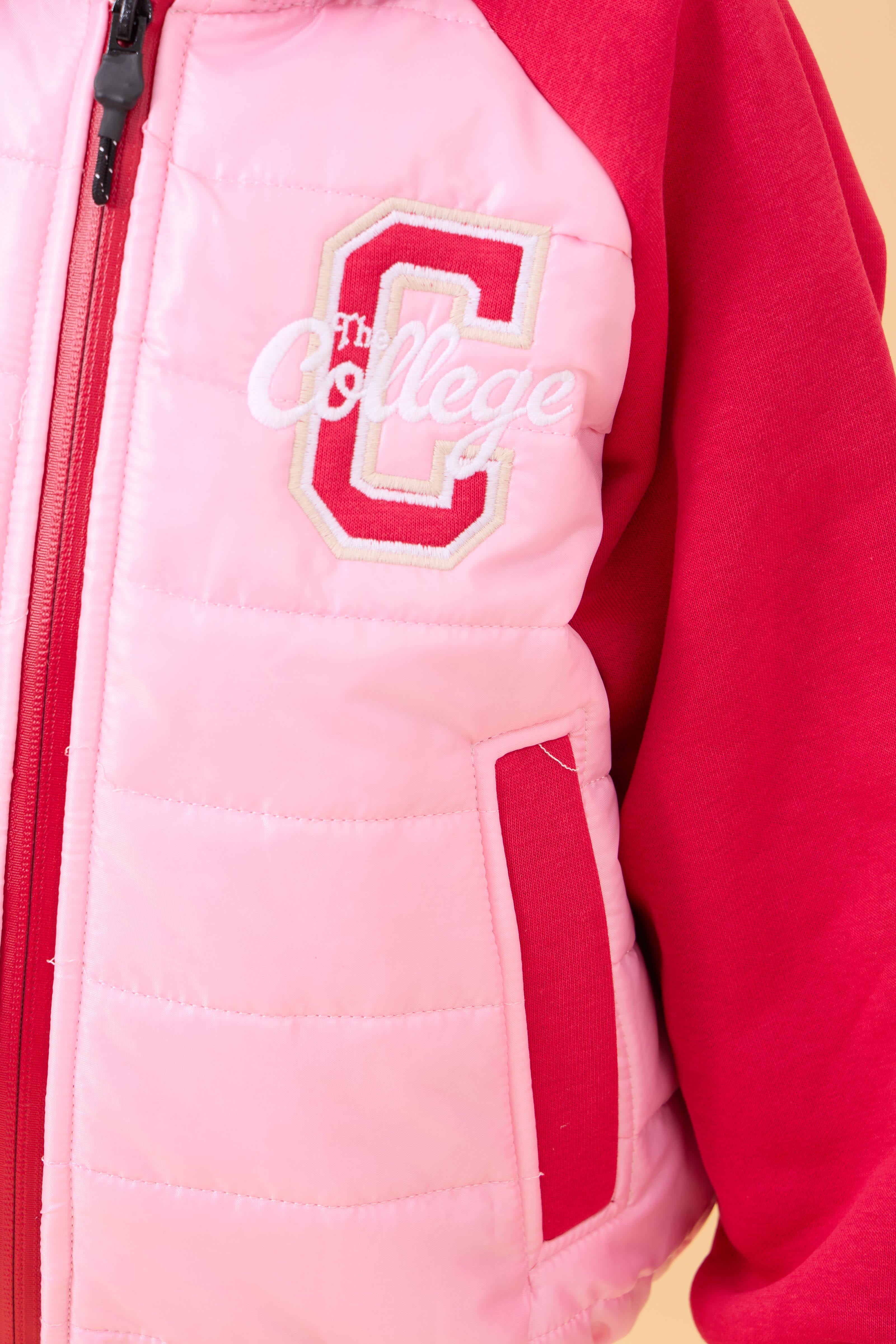 Kız Çocuk İçi Peluşlu Kapüşonlu Kapitone Kolej Ceket