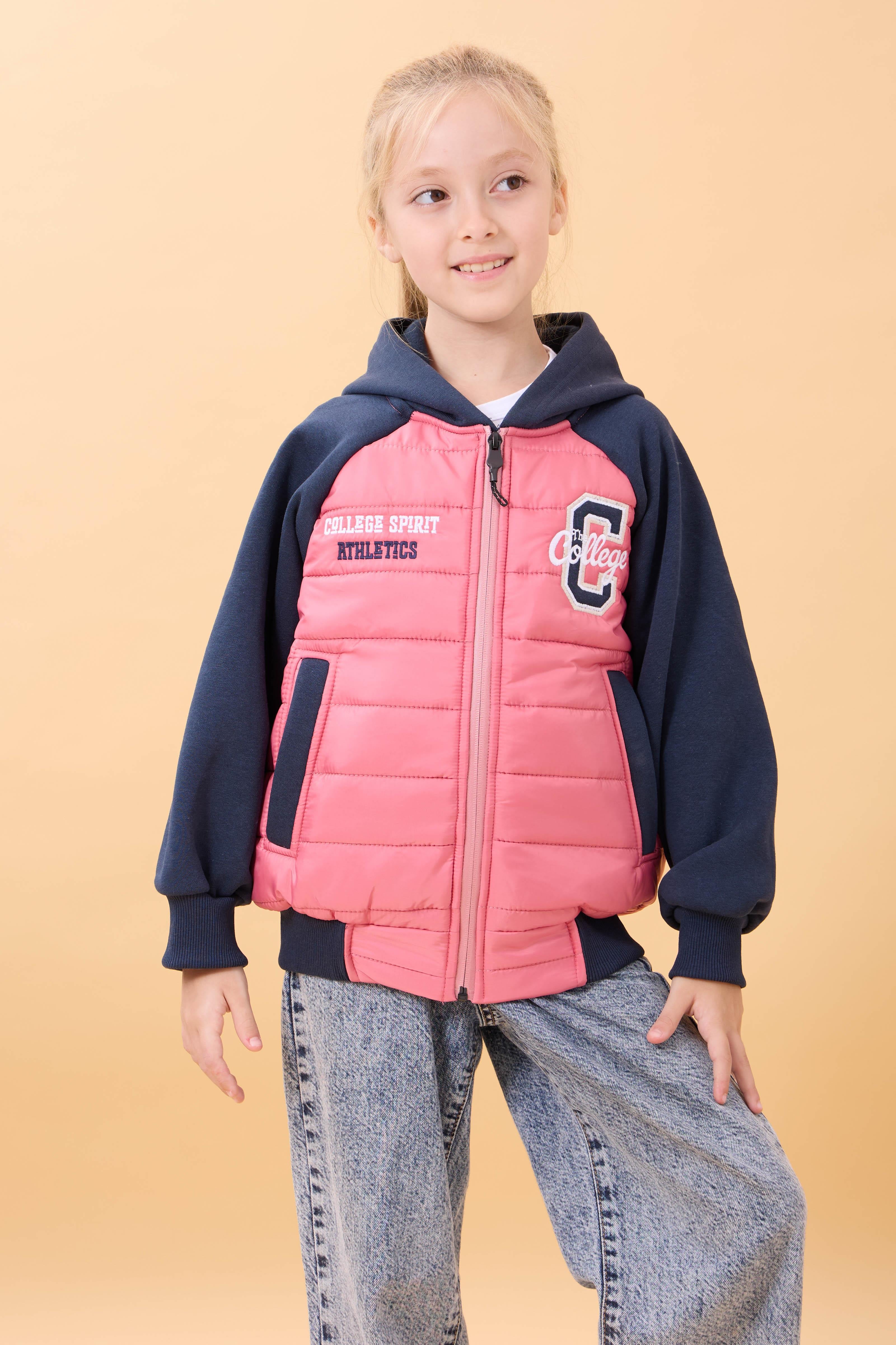 Kız Çocuk İçi Peluşlu Kapüşonlu Kapitone Kolej Ceket