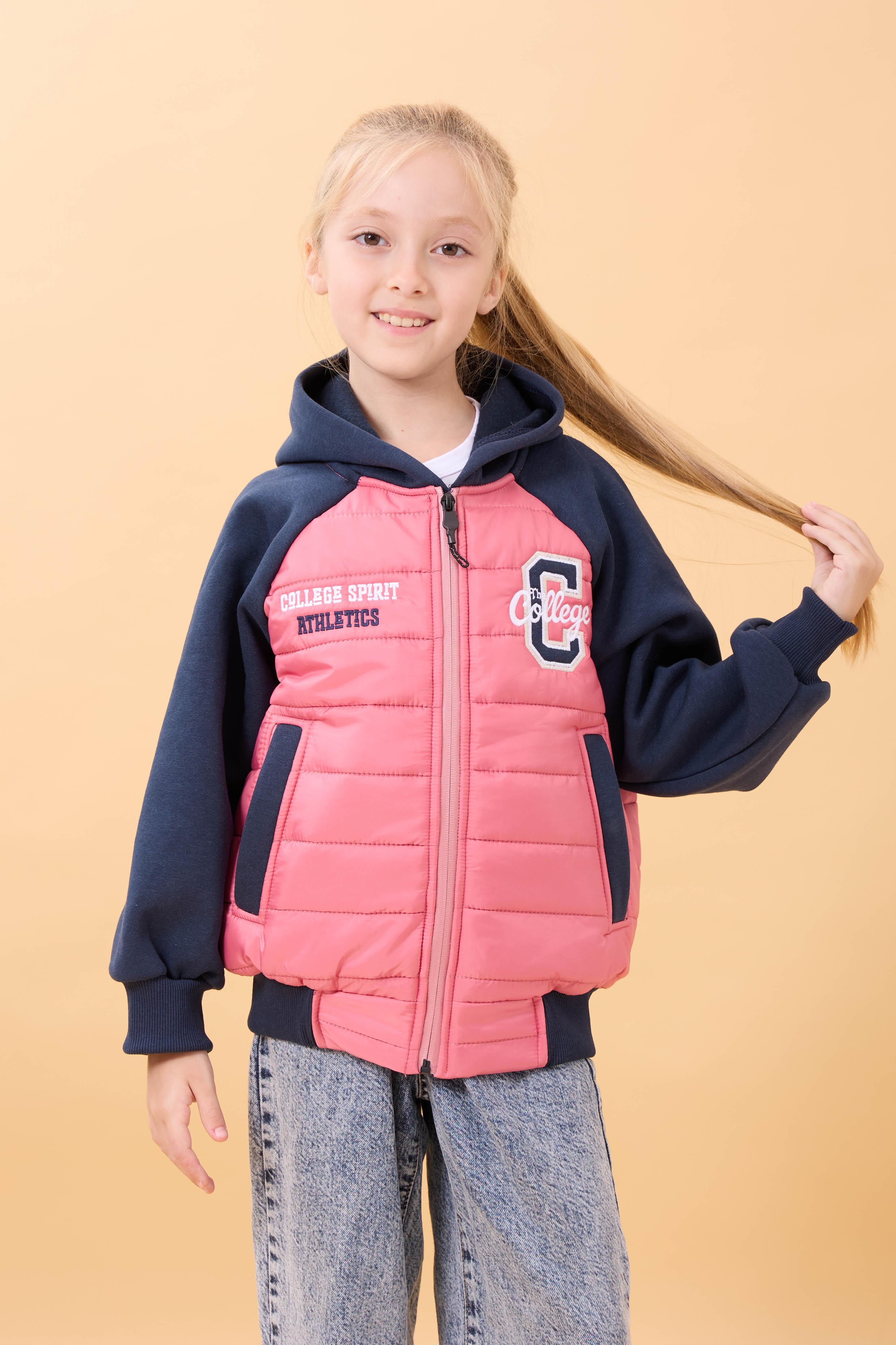 Kız Çocuk İçi Peluşlu Kapüşonlu Kapitone Kolej Ceket