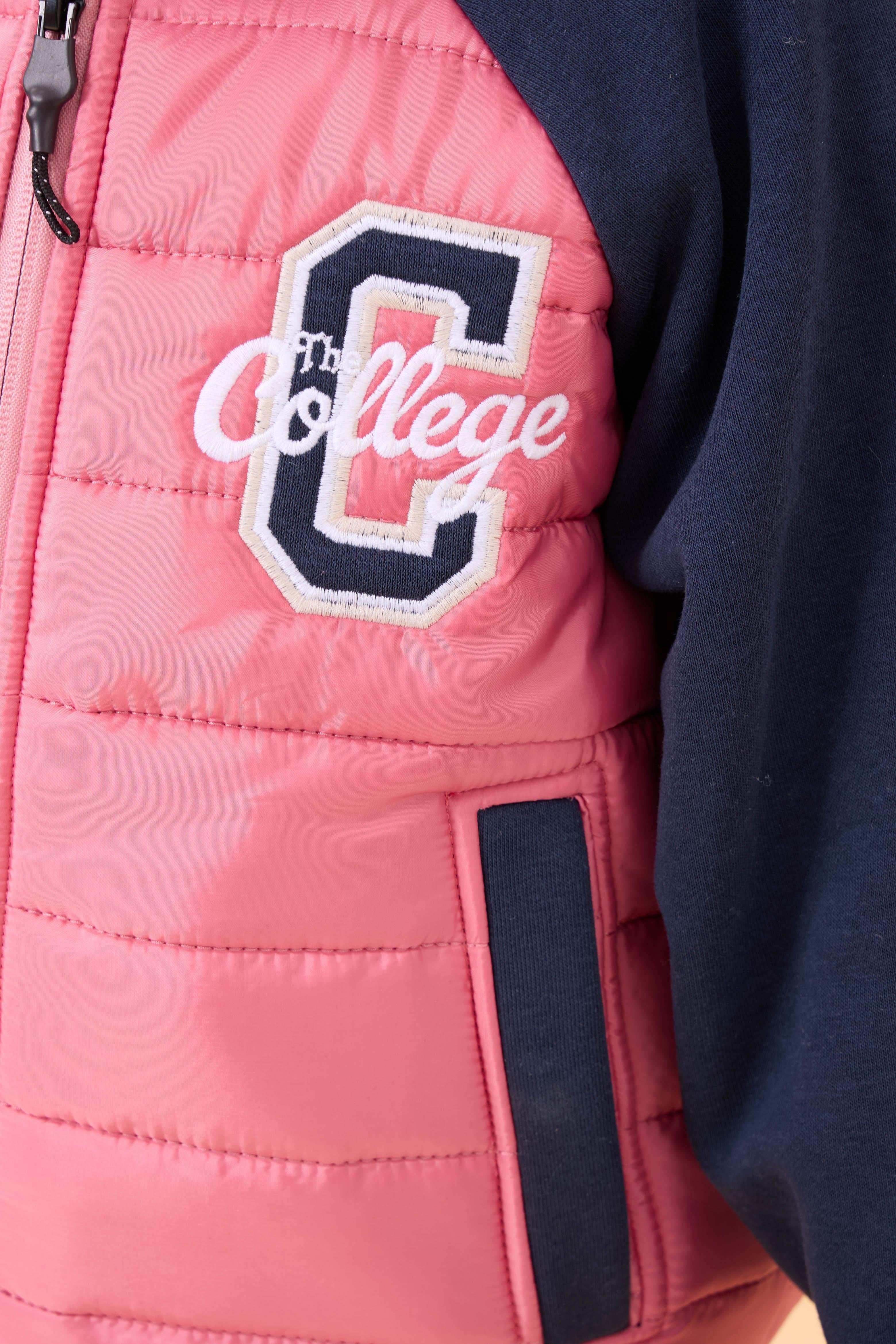 Kız Çocuk İçi Peluşlu Kapüşonlu Kapitone Kolej Ceket