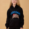 Kız Çocuk Kapüşonlu Kruvasan Baskılı İçi Polarlı Sweatshirt