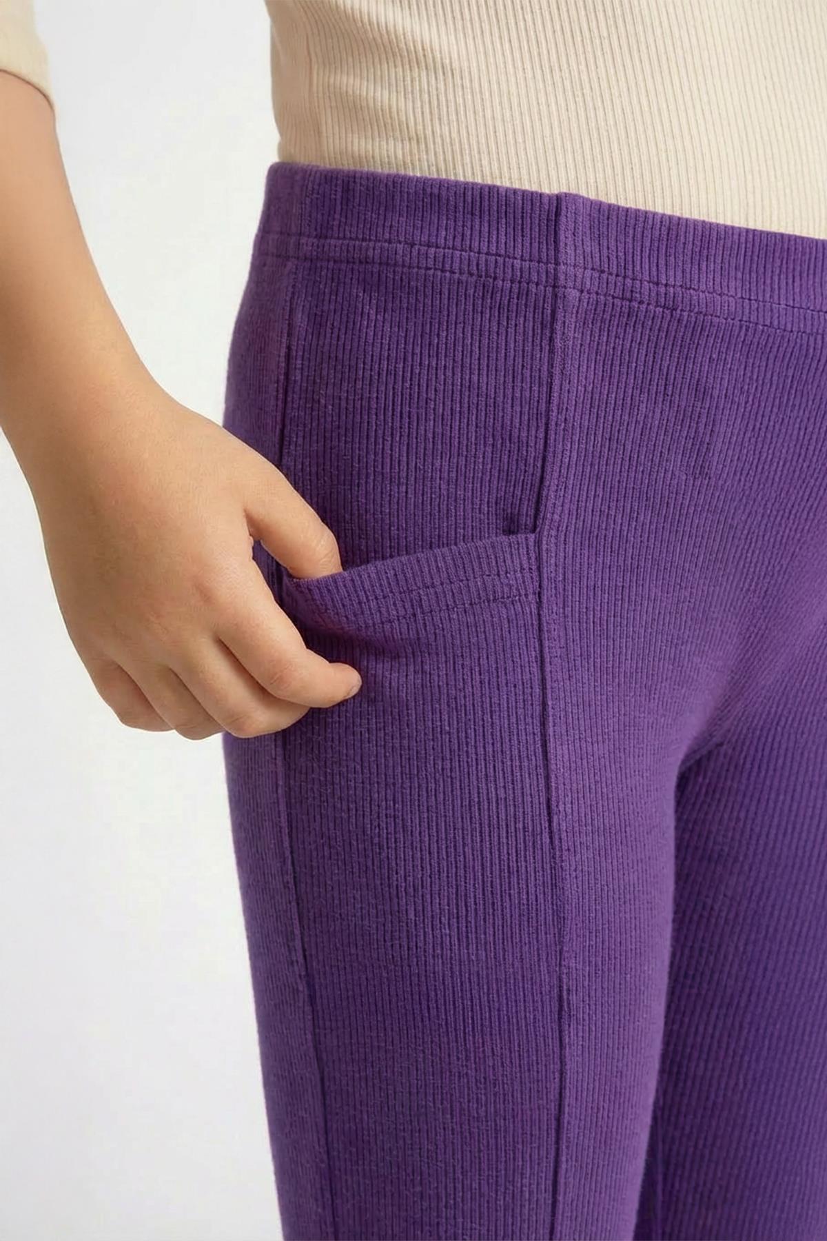 Kız Çocuk Kaşkorse Mevsimlik Cepli Spor Tayt