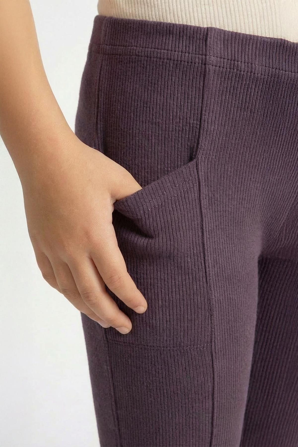 Kız Çocuk Kaşkorse Mevsimlik Cepli Spor Tayt