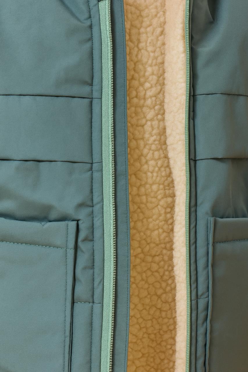 Kız Çocuk Kürklü Kulaklı ve Çanta Aksesuarlı Kalın Kışlık Mont