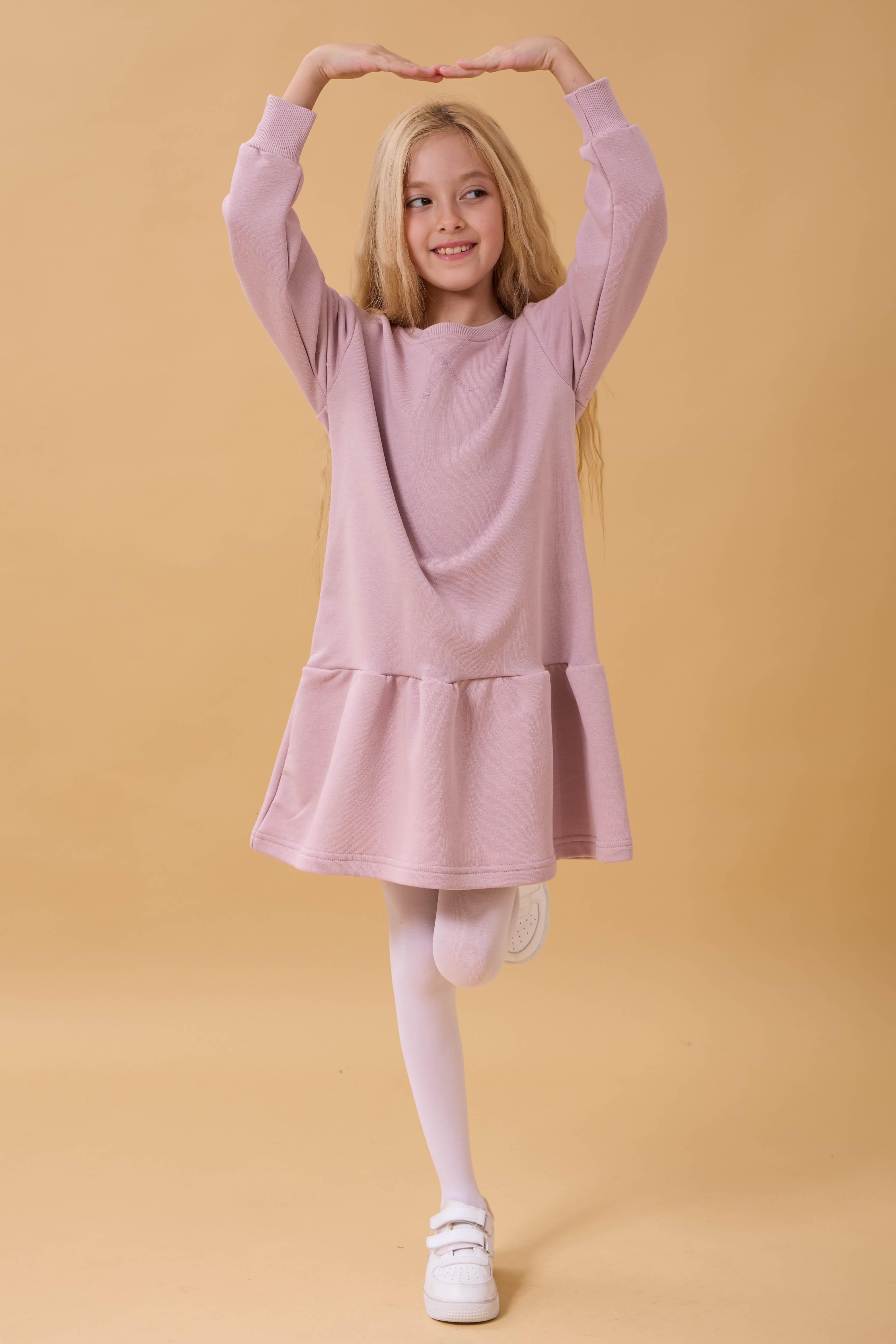 Kız Çocuk Mevsimlik Elbise Açık Gül Rengi