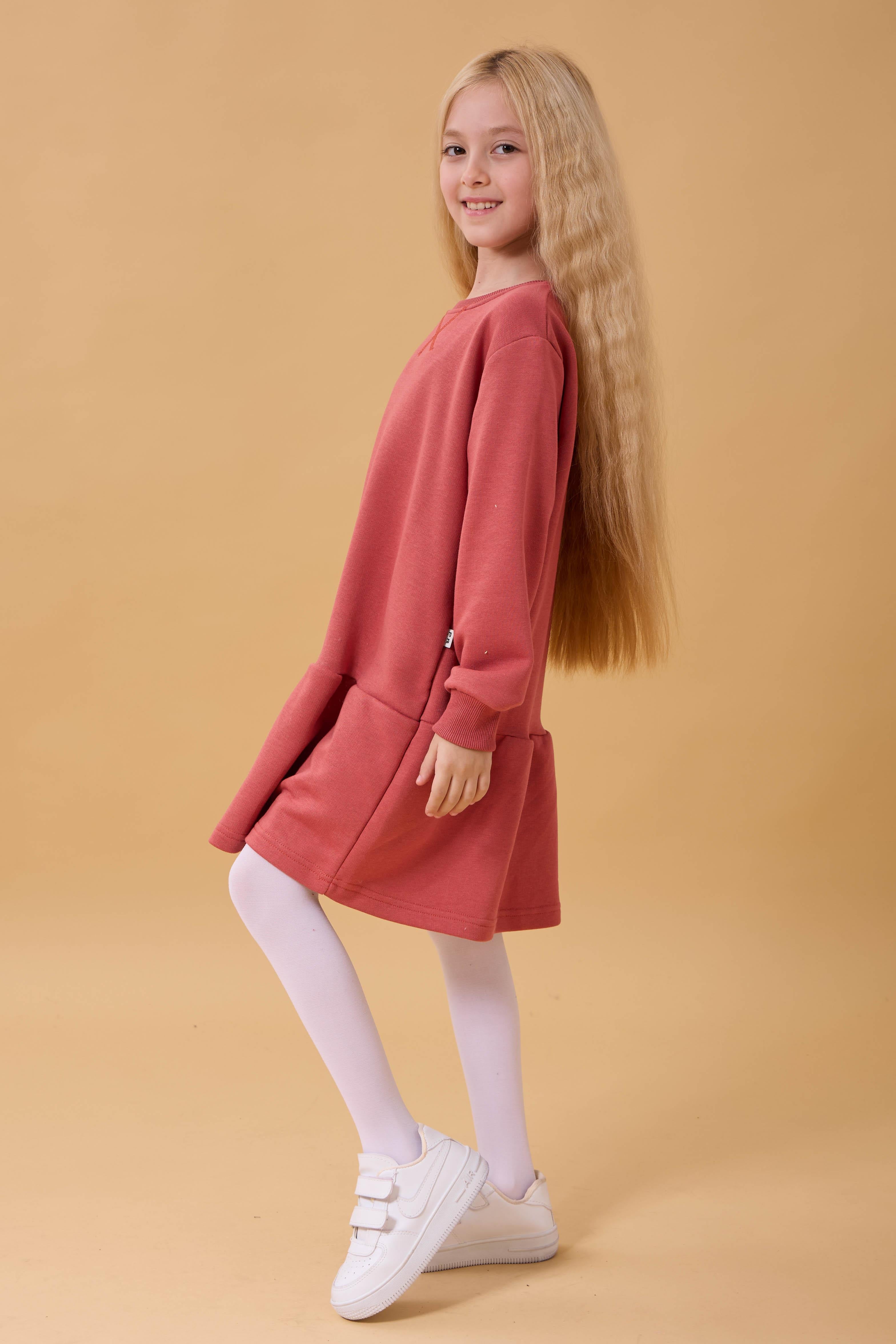 Kız Çocuk Mevsimlik Elbise Gülkurusu