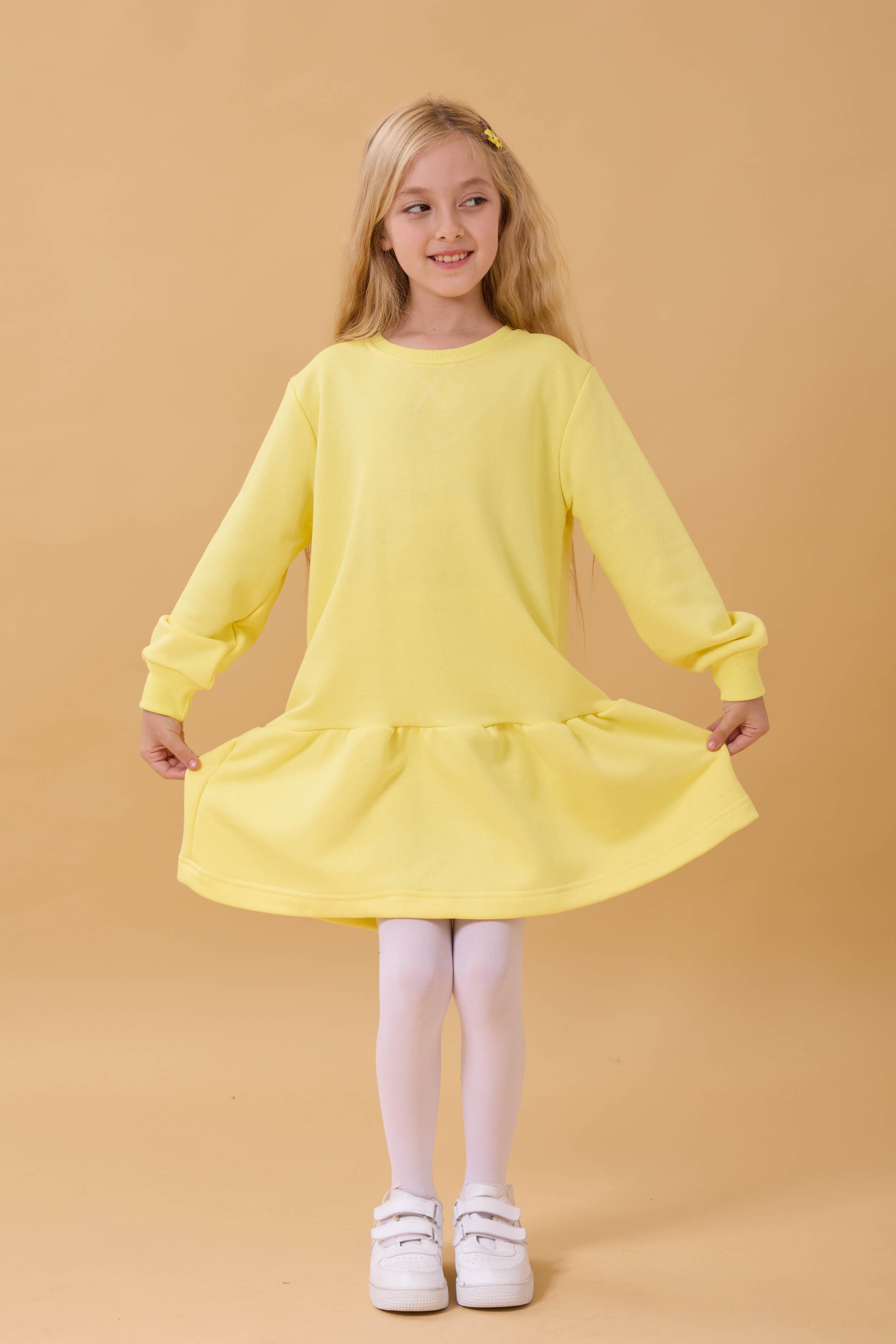 Kız Çocuk Mevsimlik Elbise Sarı